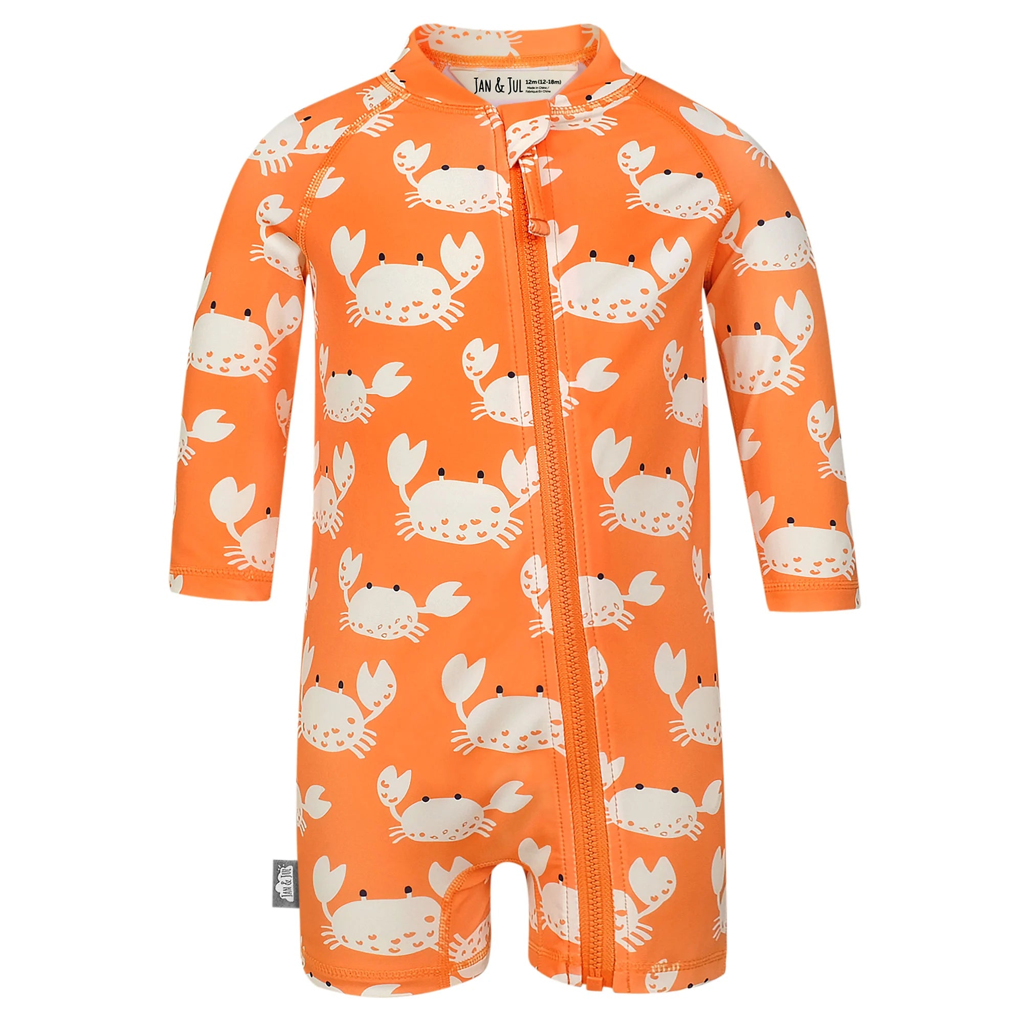 Jan & Jul Crabby Crab One Piece UV Sun Suit for Baby Girls & Boys - UPF 50+ Sun Protection Swimwear for Beach, Pool & Outdoor Activities