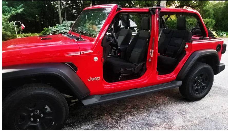 2018-2023 Jeep Wrangler JL 4 Door Textured Black Running Boards - OEM Style Side Steps for Off-Road & Daily Driving