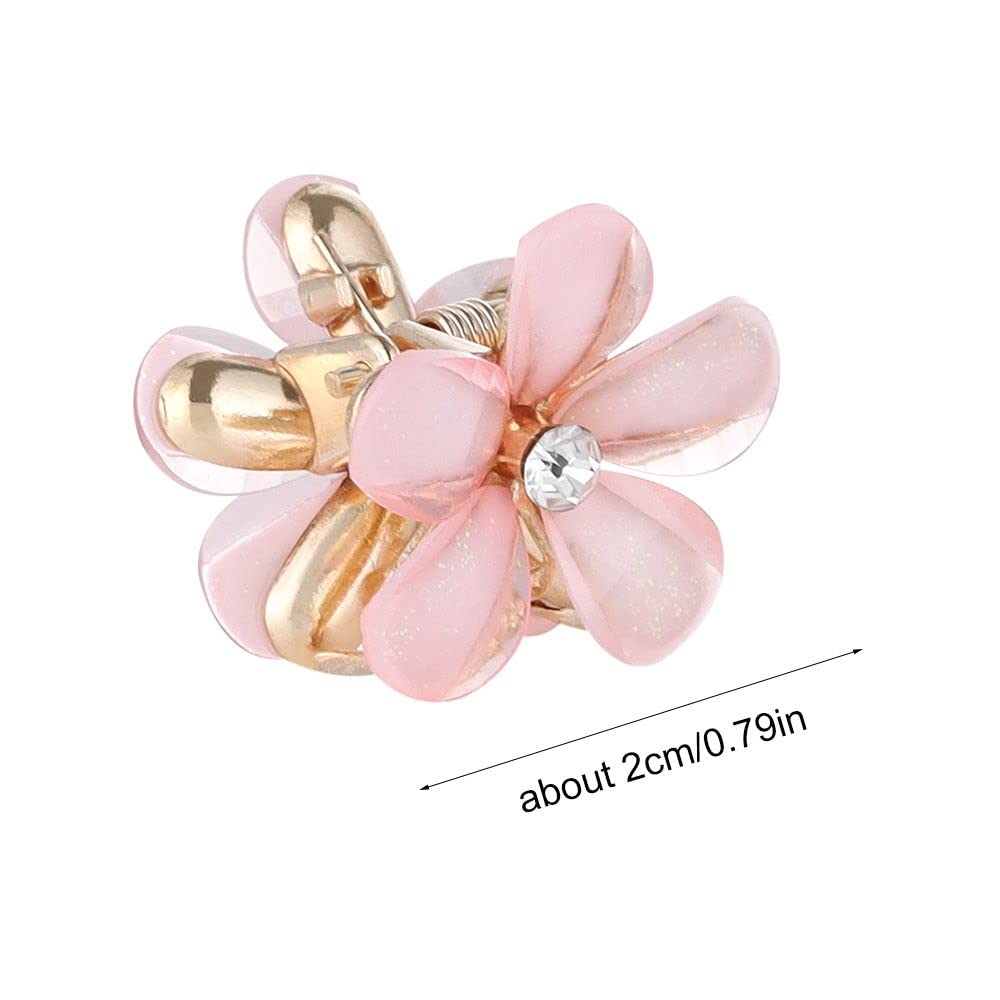 ASG 4 Pcs Rhinestone Mini Flower Hair Clips - Sparkling Crystal Hair Barrettes & Claw Clips for Women (Multicolor) | Perfect for Weddings, Parties & Everyday Hair Accessories
