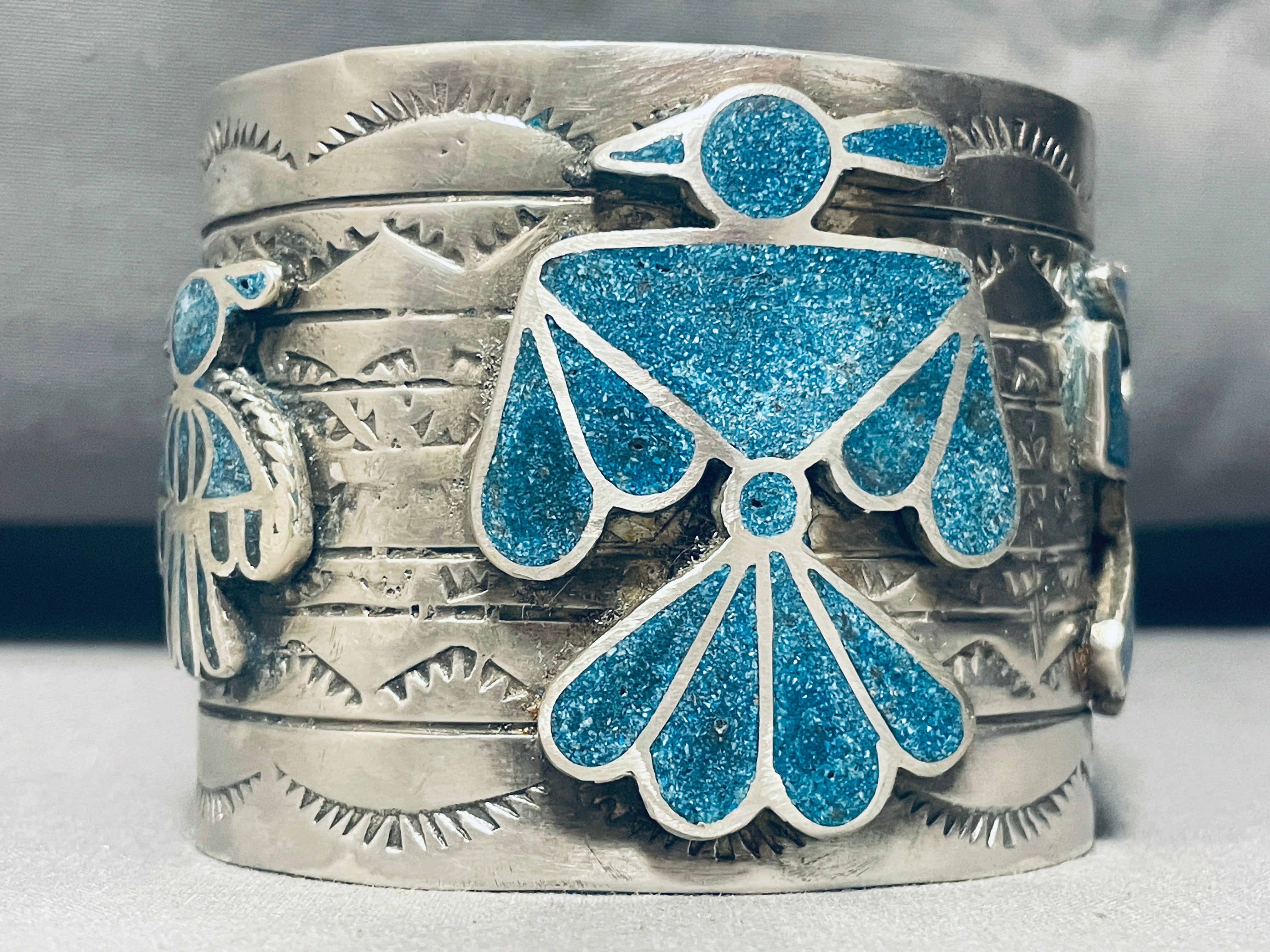 Navajo Sterling Silver Turquoise Bird Bracelet - 167g Wide Cuff for Women | Handmade Native American Jewelry for Boho, Festival & Everyday Wear