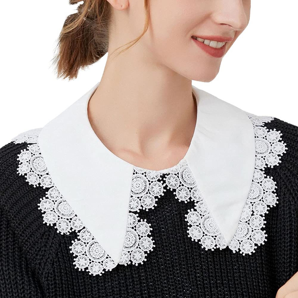 Elegant Detachable Fake Collar Blouse for Women - Classic Half Shirt Top with False Collar Design - Perfect for Office Wear, Parties and Special Occasions