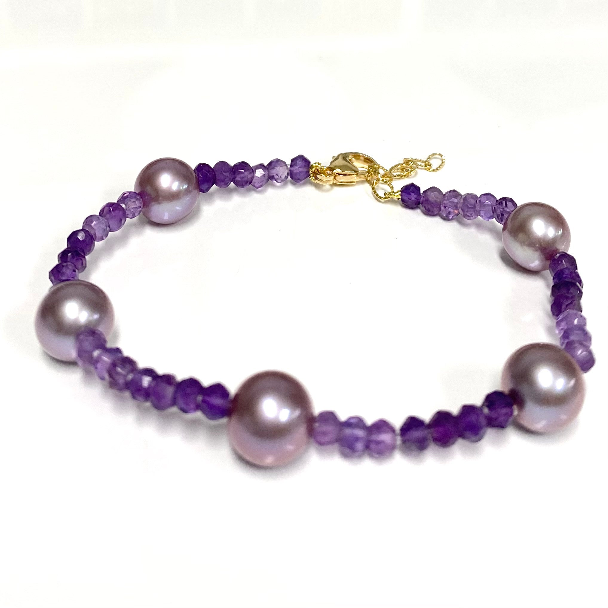 ERIS Amethyst & Purple Edison Pearls Bracelet (B537) - Elegant Jewelry for Women, Perfect for Parties, Weddings & Gifts