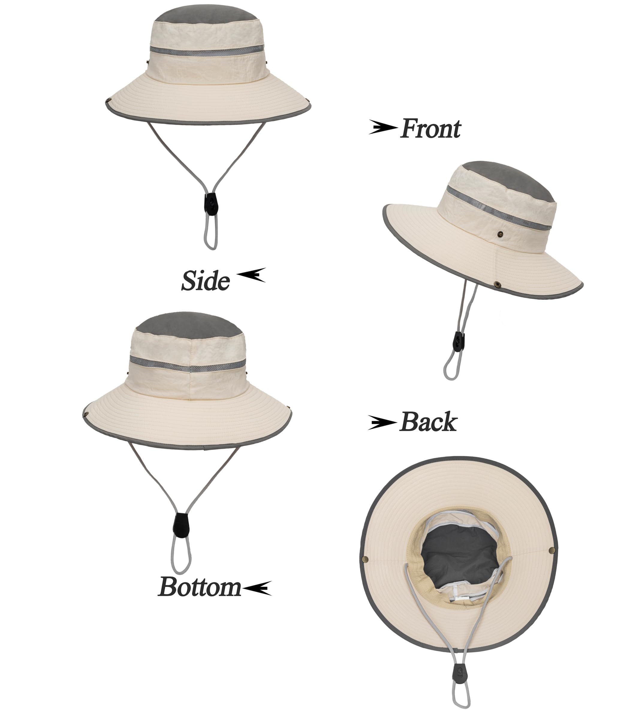 UV Protection Wide Brim Sun Hat for Men - Foldable Bucket Hat for Summer, Safari & Fishing - Lightweight Breathable Outdoor Travel Beach Hat