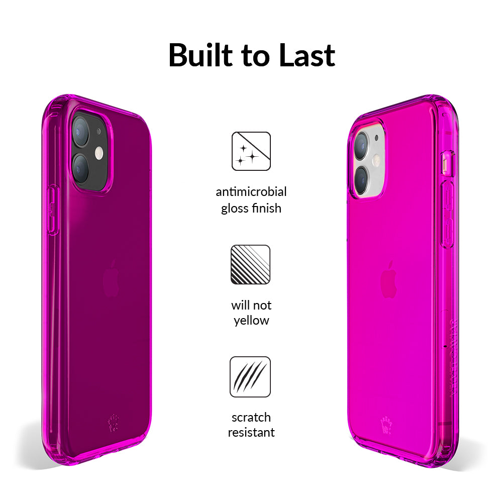 Neon Purple iPhone Case - Shockproof & Slim Protective Cover for iPhone 12/13/14/15 Pro Max - Perfect for Everyday Use, Travel & Outdoor Activities