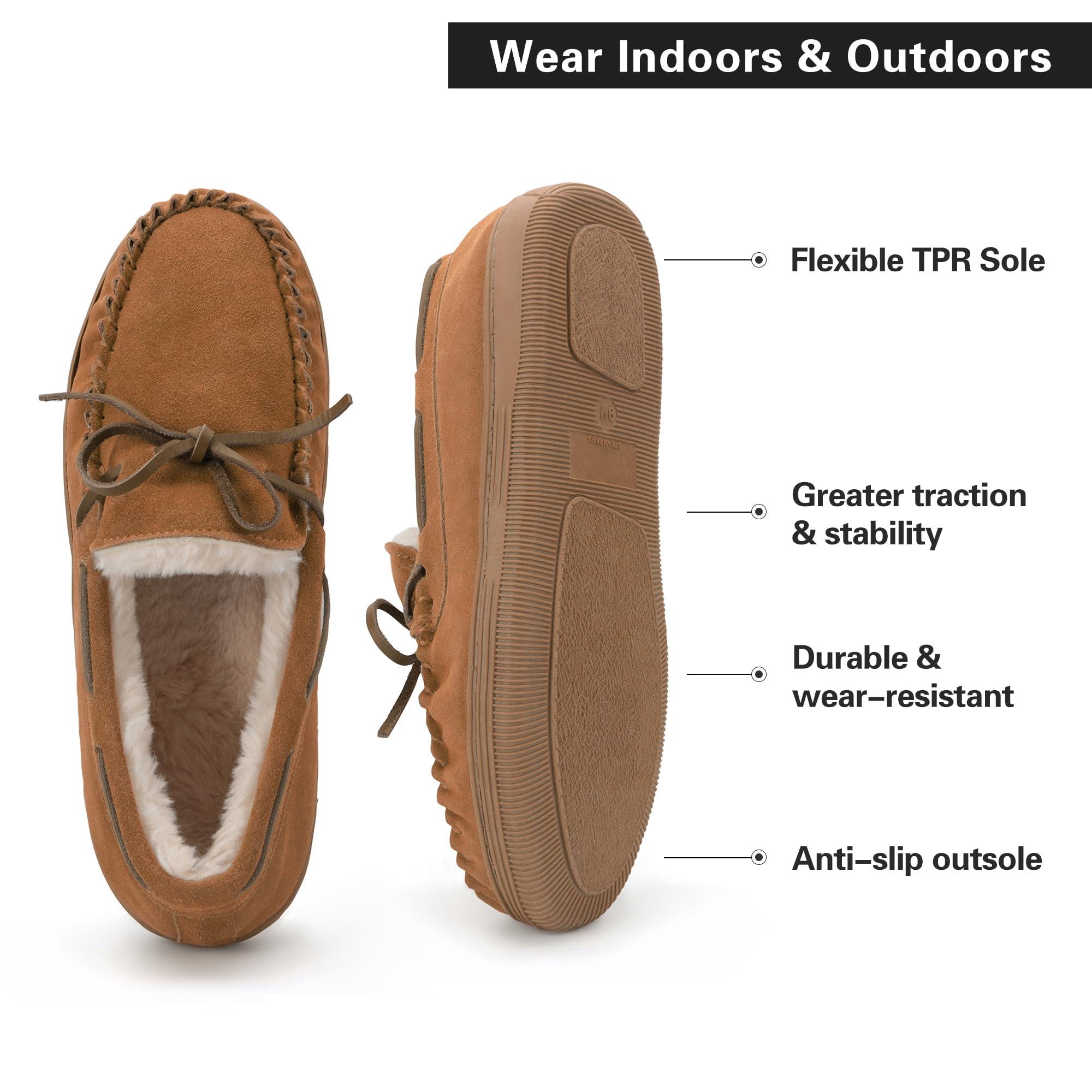 DREAM PAIRS Men's Moccasin Slippers - Soft Fuzzy Plush House Shoes with Fleece Lining for Indoor & Outdoor Wear - Comfortable Loafers for Home, Office and Travel