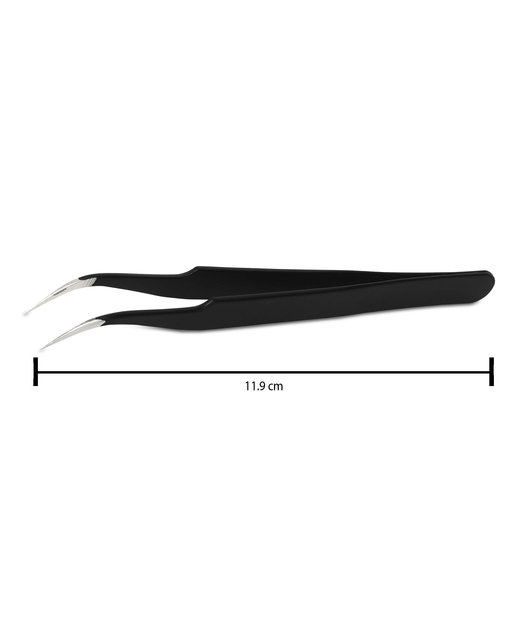 Alis Professional Multipurpose Tweezer Set for Eyelash Extensions, Nail Art & Manicure - False Eyelash Application Tool (Black SQ45) - Perfect for Salon, Home Use & Beauty Professionals