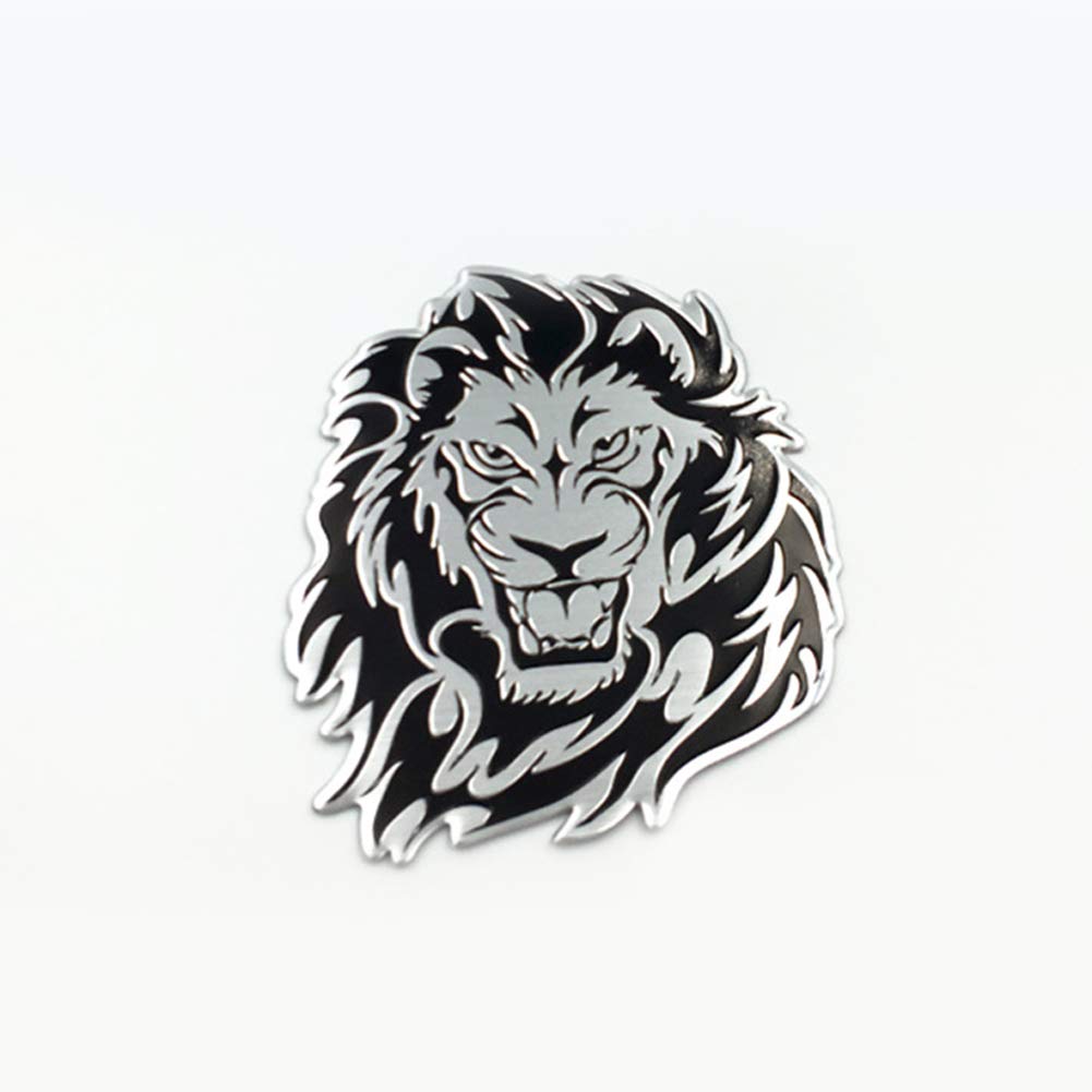 3D Cool Tiger Lion Eagle Animal Pattern Aluminum Alloy Car Decals - Square Lion Design Auto Logo Sticker for Cars, Trucks & SUVs | Durable Vinyl for Outdoor Use & Personalization