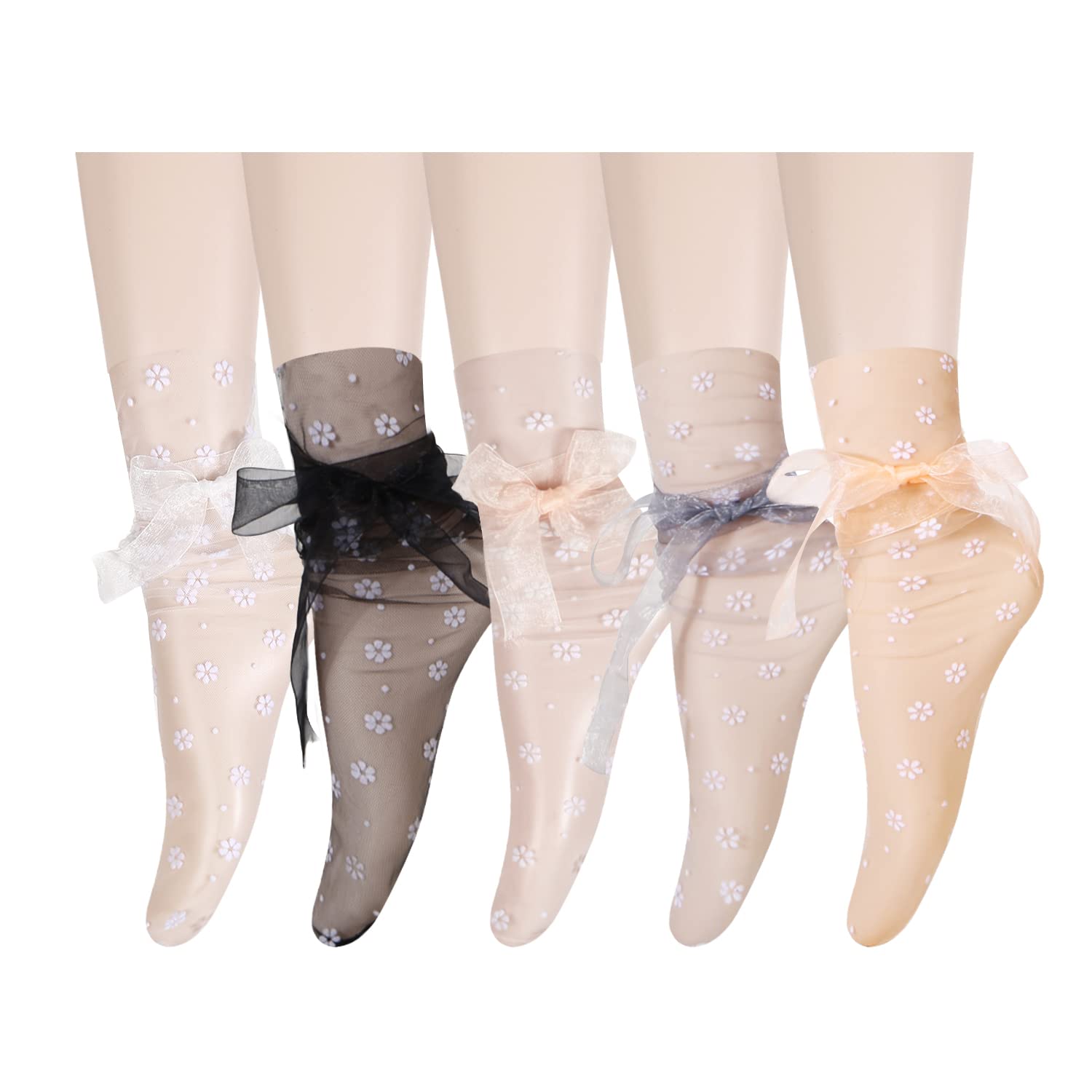 Benefeet Sheer Mesh Tulle Socks for Women - Lace Decorated Slouch Socks for Casual Wear