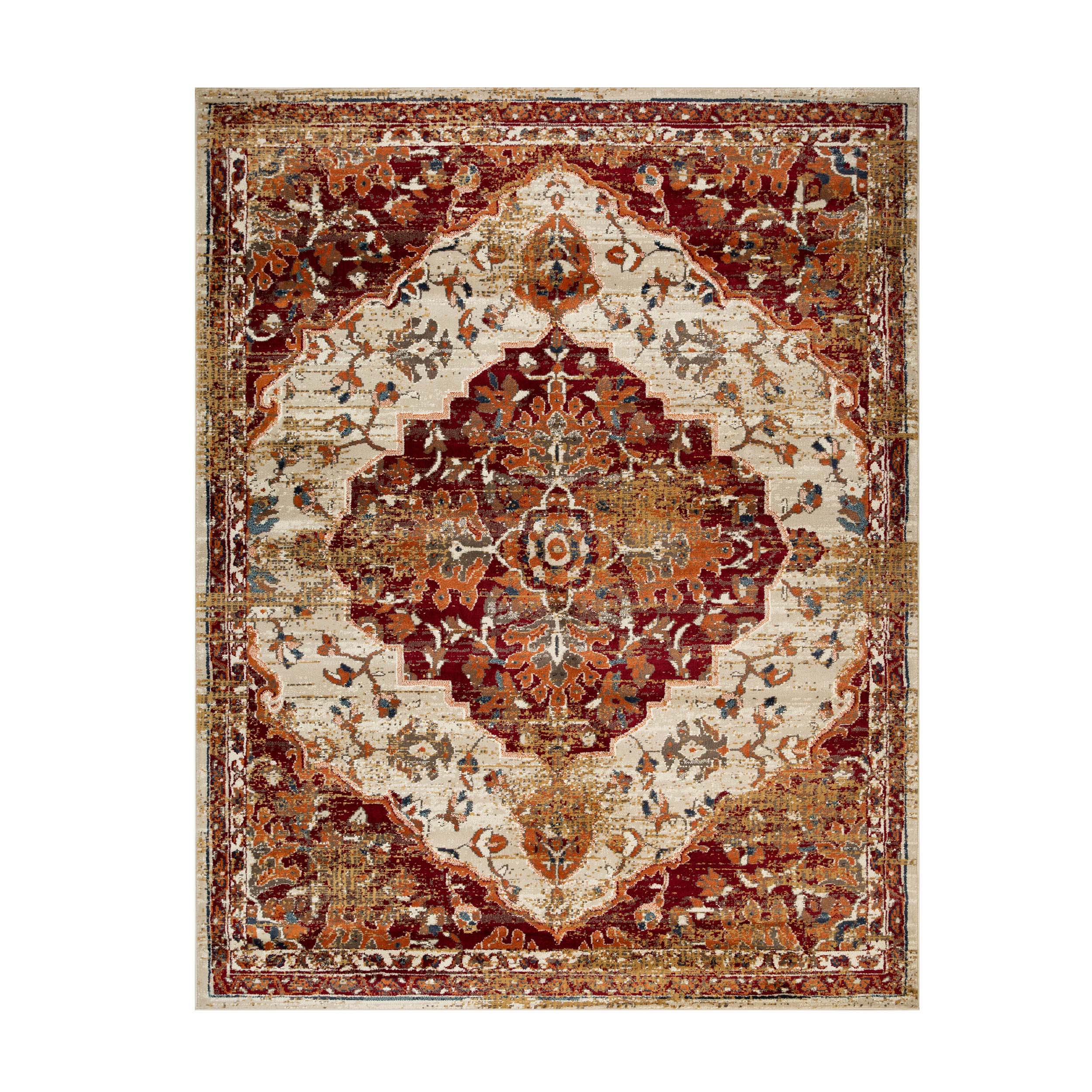 Abena Traditional Medallion Indoor Area Rug or Runner - Non-Slip Living Room Carpet, Bedroom Decor, Hallway Runner - Perfect for Home, Office & Apartment