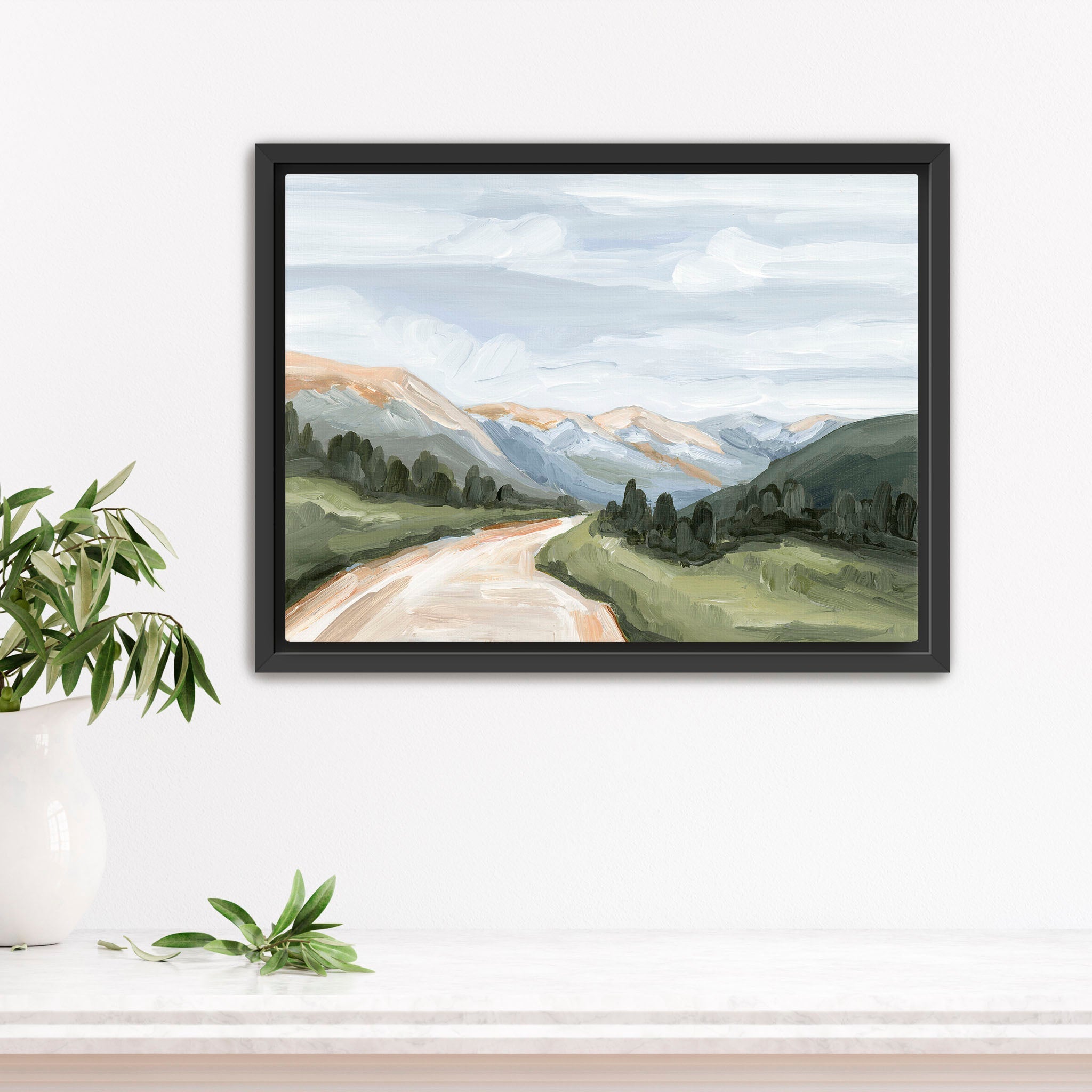 Canyon Ridge Road Wall Art Print - Stunning Landscape Painting for Home & Office Decor - Perfect for Living Room, Bedroom, or Office Space