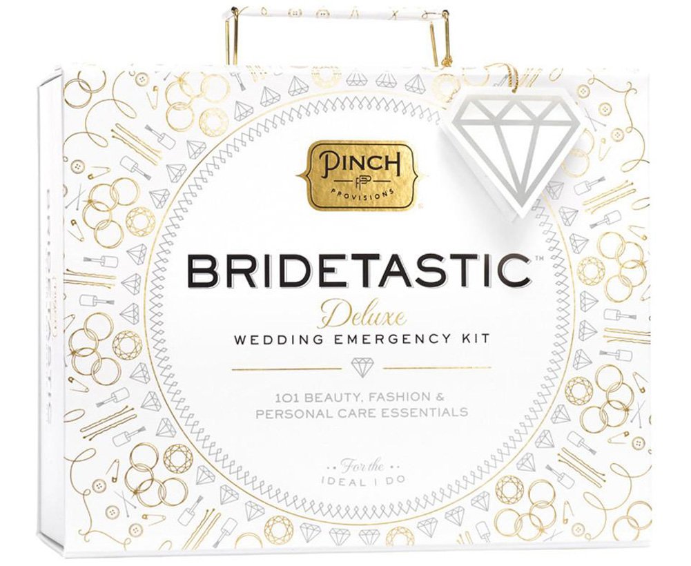 Pinch Provisions Wedding Emergency Kit – Bridetastic Deluxe 101 Essentials for Beauty, Fashion & Personal Care | Bridal Silver Tote Bag | Perfect for Bridal Showers, Bachelorette Parties & Wedding Day Emergencies