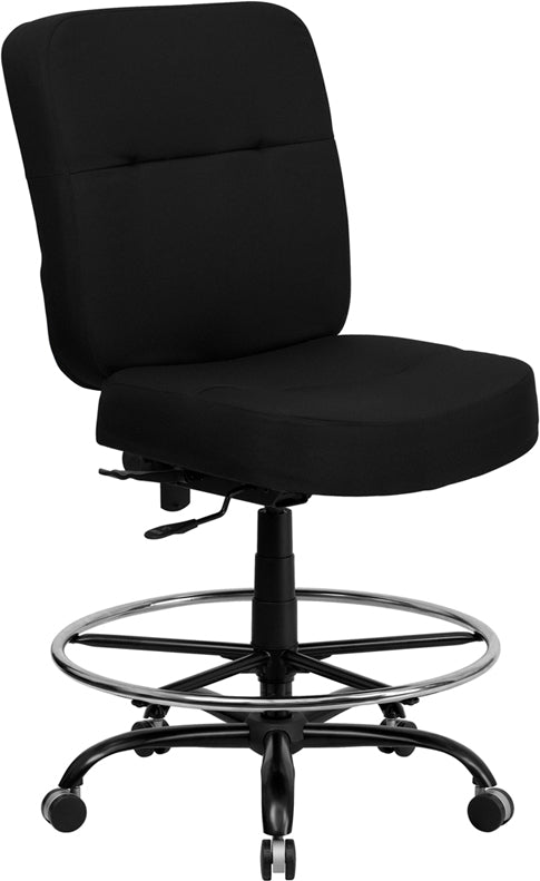 FLASH HERCULES Series Big & Tall 400 lb. Capacity Black Fabric Executive Swivel Ergonomic Office Chair with Rectangular Back - Perfect for Home Office, Gaming, and Heavy-Duty Workspaces