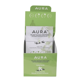Aura Plant Based Protein Powder Vanilla Flavor - 10 Sachets x 36g for Post-Workout Recovery & Healthy Lifestyle
