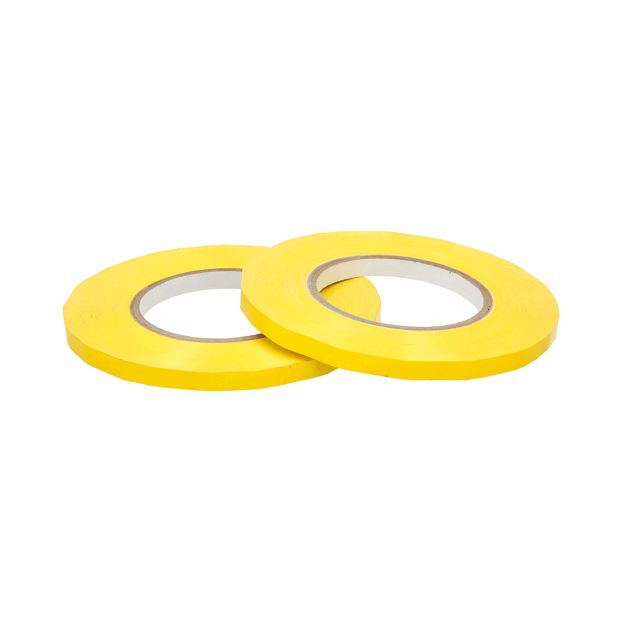 PSBM Poly Bag Sealing Tape & Dispenser Kit - 3/8 Inch x 180 Yards, 6 Rolls Yellow Tape + 1 Dispenser, 2.3 Mil Thick - Refill Tape for Poly Bags, Produce, Freezer Storage & Food Wrapping - Ideal for Packaging, Shipping & Commercial Use