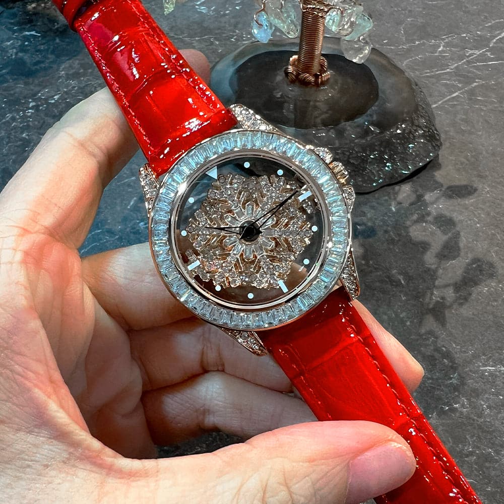 Aries Gold Red Genuine Leather Strap Women's Watch L 5045 RGW R - Elegant Timepiece for Business, Party & Everyday Wear