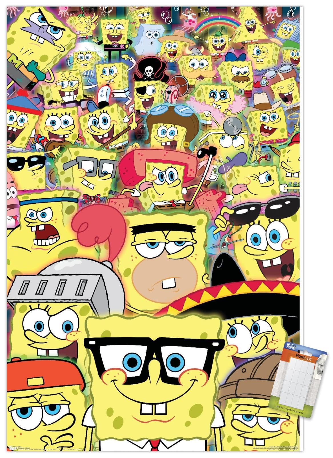 Trends International Nickelodeon Spongebob Disguise Wall Poster - 22.375 x 34 Inches Premium Poster & Mount Bundle - Perfect for Kids' Room Decor, Classroom, and Spongebob Fan Gifts