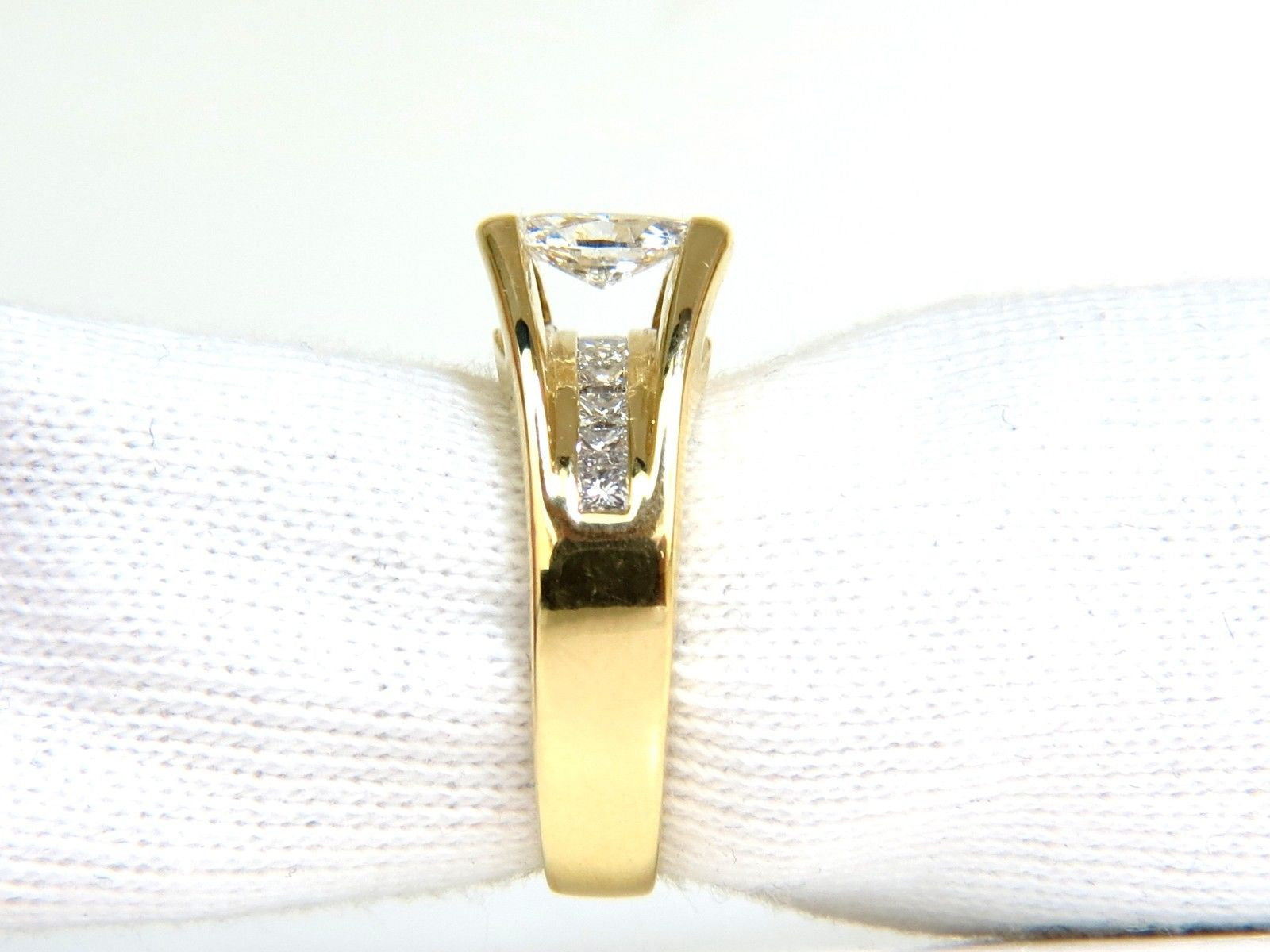 1.12CT 18K Gold Diamond Tension Ring - Handmade Modern Deco Style Engagement Wedding Jewelry for Women - Perfect for Proposals, Anniversaries & Special Occasions