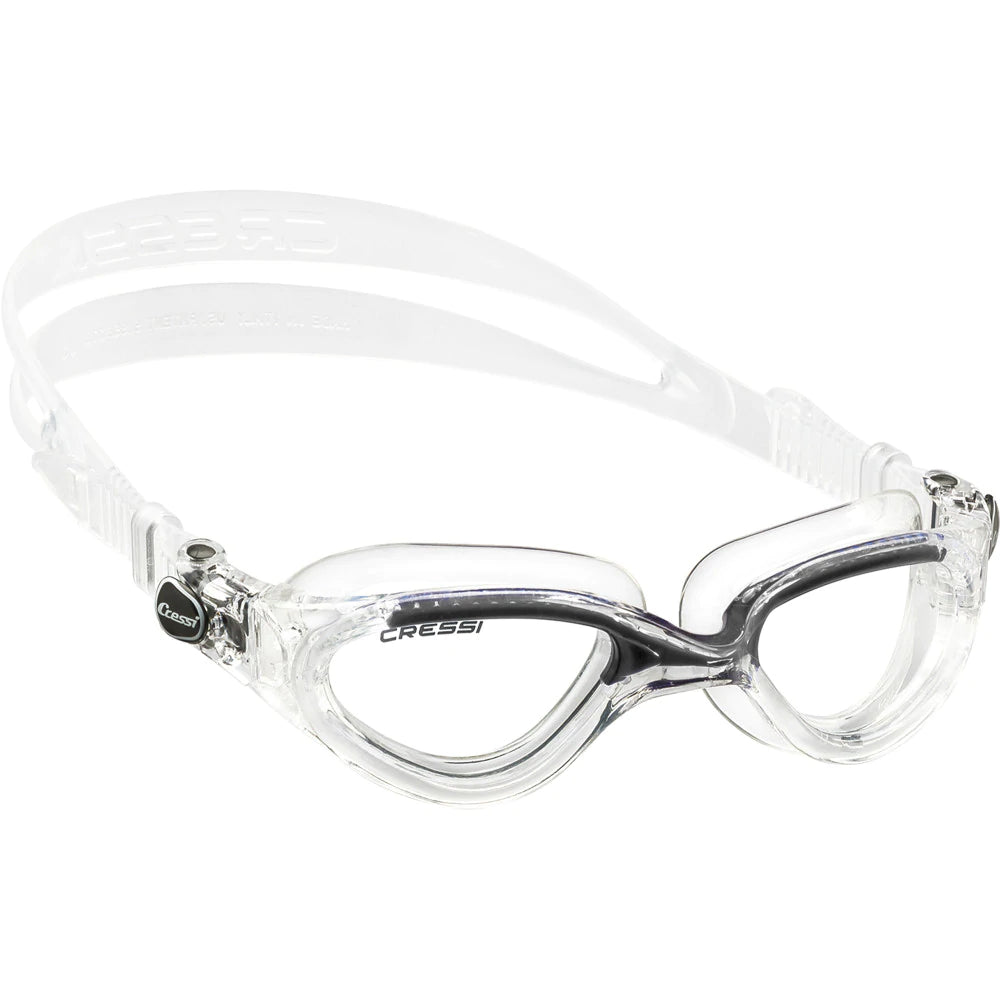 Cressi Flash Clear/Black Snorkeling Mask - Comfortable & Anti-Fog Scuba Diving Gear for Ocean Swimming & Beach Vacation