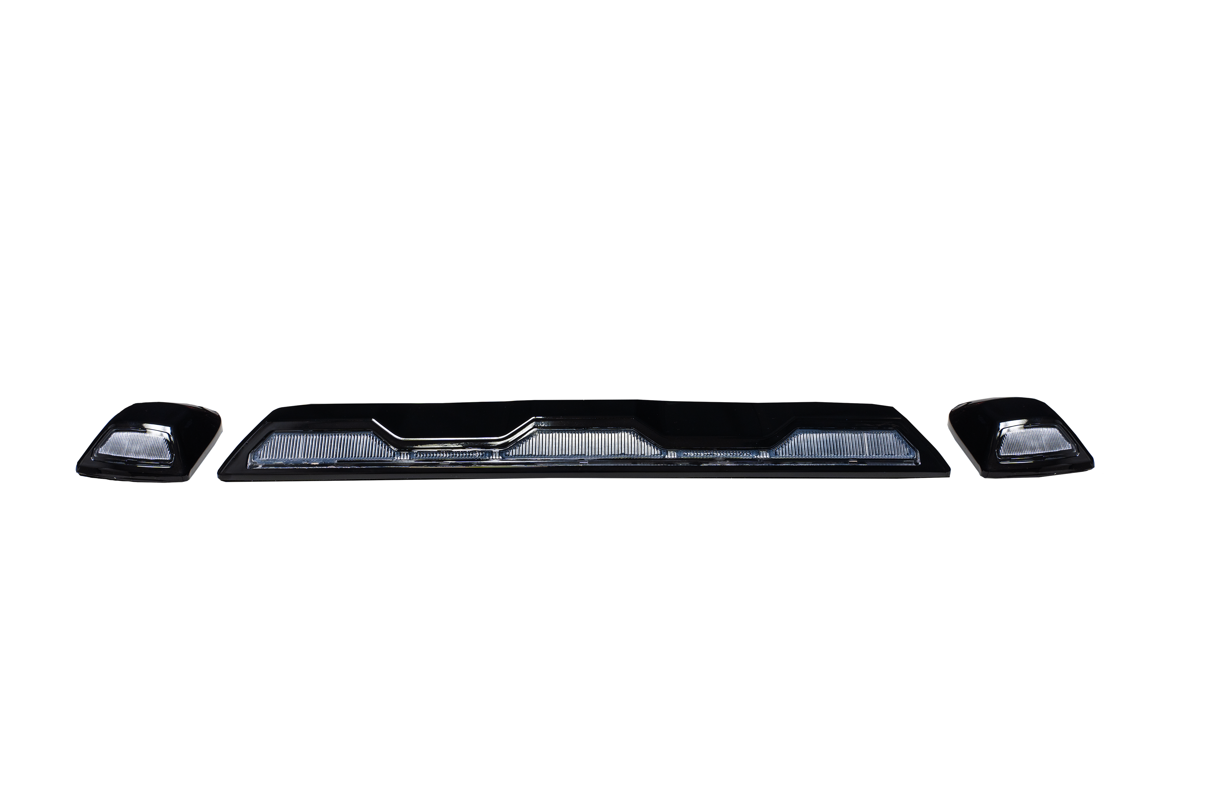 GMC & Chevy 20-25 (4th Gen Body Style) Heavy Duty 3-Piece Clear Cab Roof Light Lens Kit with White LEDs - Compatible with Models Without Factory Roof Lights | Off-Road Lighting Upgrade for Trucks & Work Vehicles