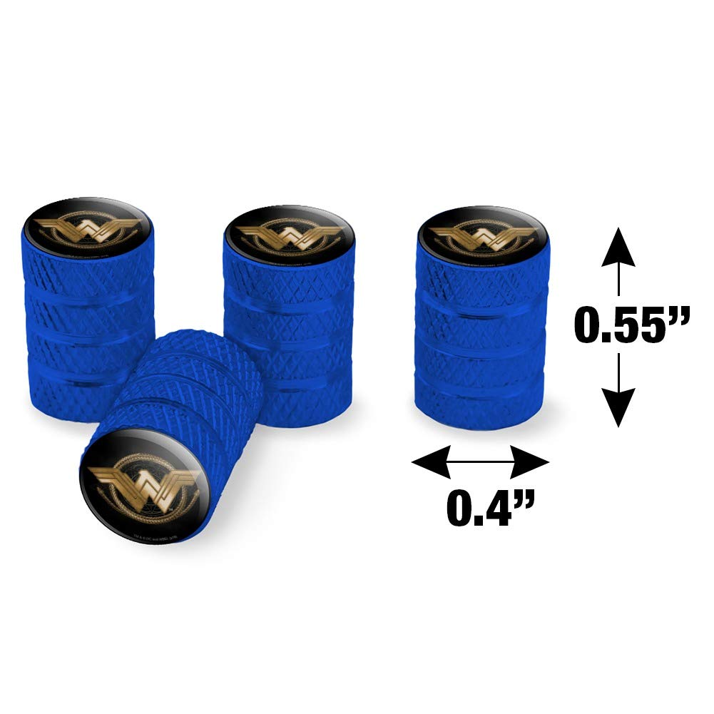 Wonder Woman Movie Golden Lasso Logo Aluminum Valve Stem Caps - Durable Tire Rim Wheel Accessories for Cars, Trucks & SUVs - Perfect for DC Comics Fans & Superhero Enthusiasts