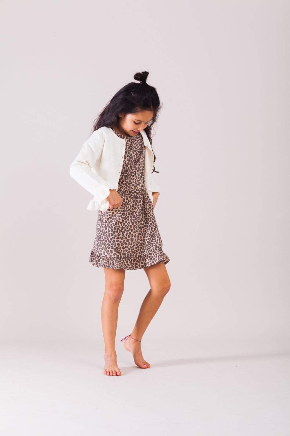Frilled Cardigan for Women - Cream Chunky Knit Sweater - Cozy Winter Fashion for Casual Outfits & Layering