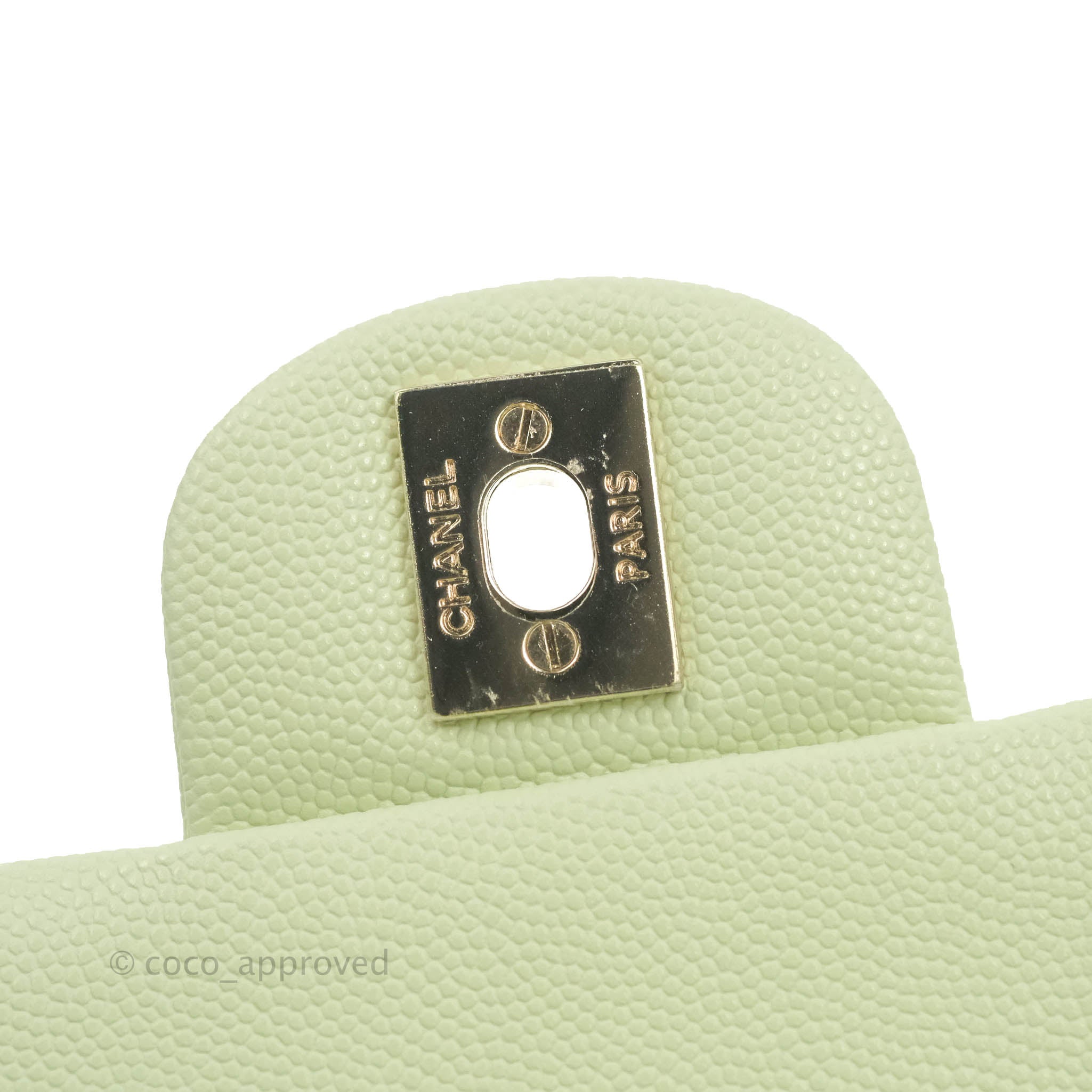 Chanel Classic M/L Medium Flap Bag in Quilted Avocado Green Caviar Leather with Gold Hardware - Luxury Handbag for Women, Perfect for Parties, Work & Everyday Use