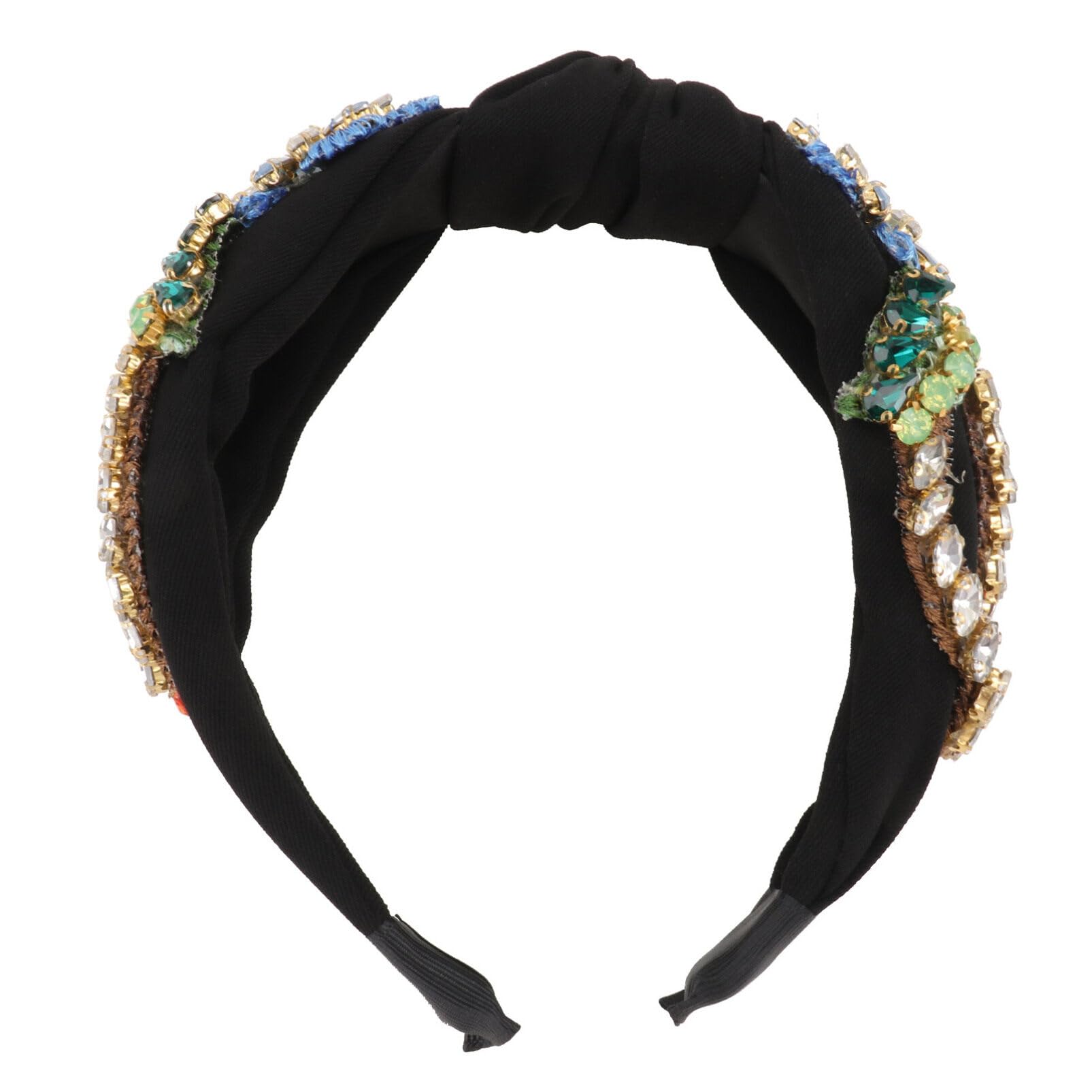 Sparkling Rhinestone Knotted Headbands for Women - Crystal Padded Wide Headband with Knot Design - Elegant Hair Accessories for Girls, Brides, Weddings & Special Occasions