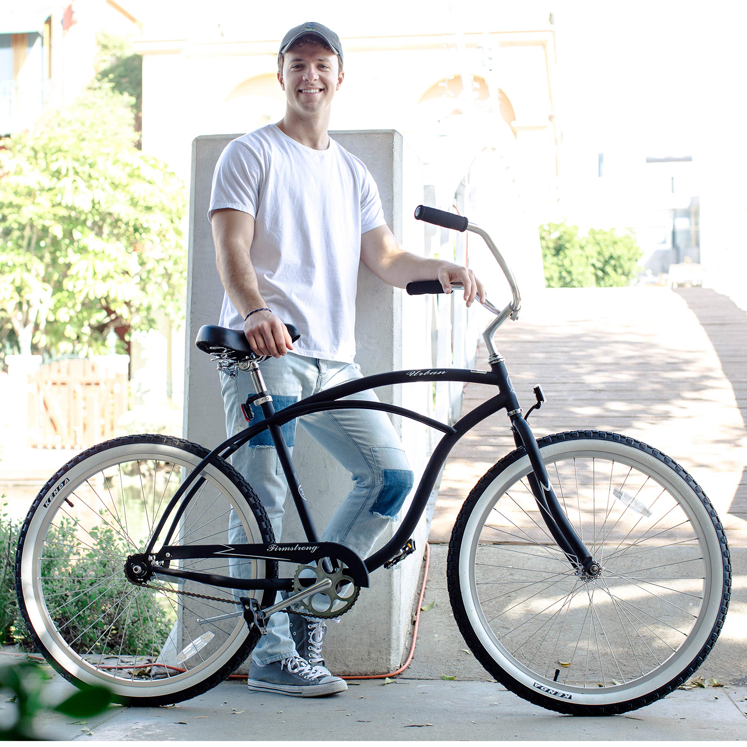 Firmstrong Urban Man Classic Beach Cruiser Bike for Men - Comfortable Single Speed Bicycle with Retro Style - Perfect for Commuting, Leisure Rides & Beach Cruising
