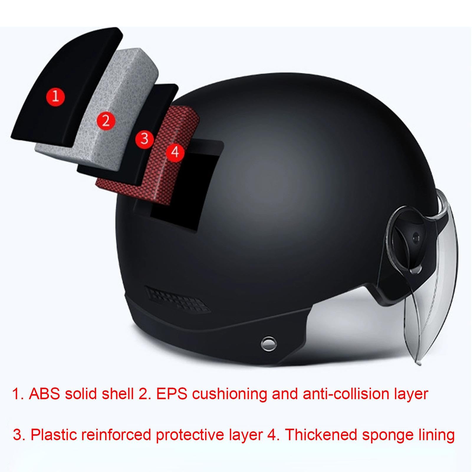 Unisex Bicycle Helmet with Electric Visor - High Protection Adult Helmet for Electric Bikes, Scooters & Skateboards (54-62cm) - Perfect for Commuting, Urban Riding & Outdoor Adventures