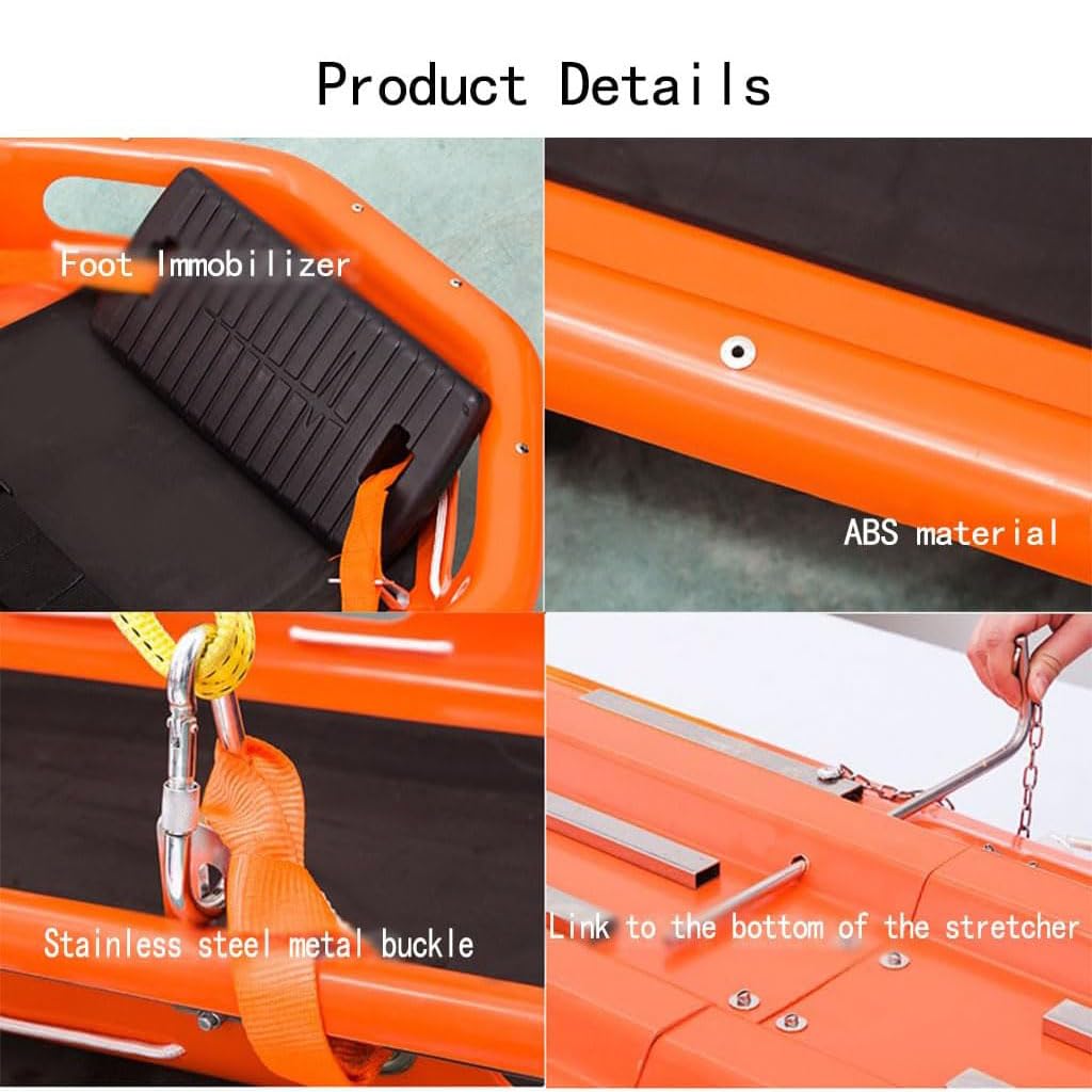 Helicopter Rescue Basket Stretcher - Emergency Patient Transport for Hospitals, Clinics & First Responders | Durable Orange Medical Stretcher for Sports Fields, Home Emergencies & Disaster Relief Scenarios