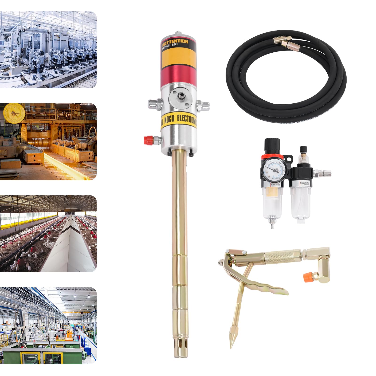 LYNICESHOP 50:1 Air Operated Pneumatic Oil Transfer Pump - Heavy Duty 35mm Drum Pump for 30-40MPa High Pressure Grease & Oil Transfer - Ideal for Automotive, Industrial & Marine Applications