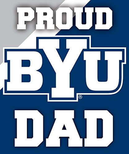 Brigham Young Cougars Dad Sticker - Proud BYU Dad Decal - Peel & Stick Vinyl for Laptops, Water Bottles & Car Windows