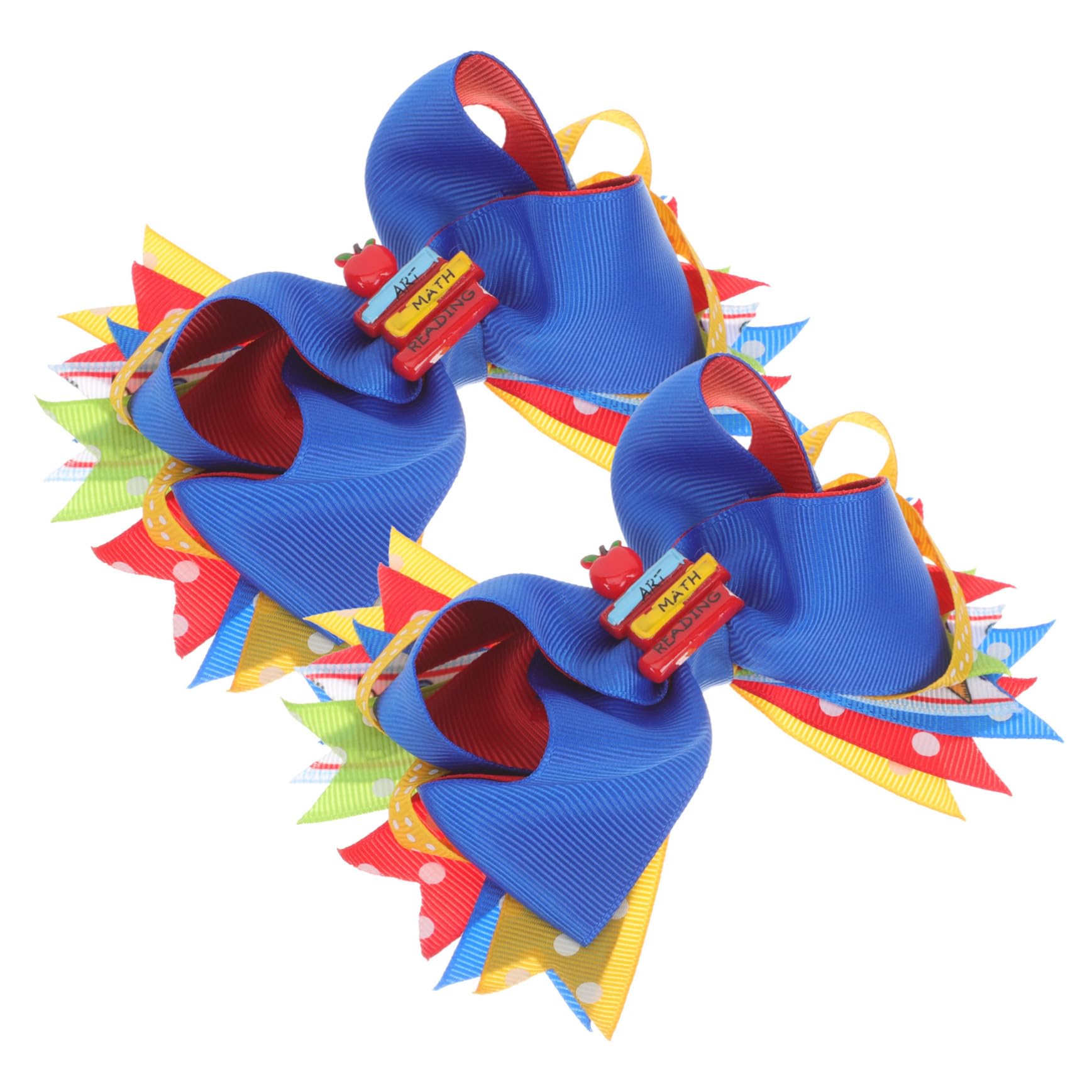 4 Pcs Girls Small Hair Bows - Fancy Hair Clips & Barrettes for Baby, Kids & Women | Satin Scrunchies for Curly Hair | Big Bow Hair Accessories for Back to School & Special Occasions