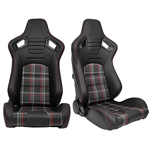 Black + Red Plaid - Pair
