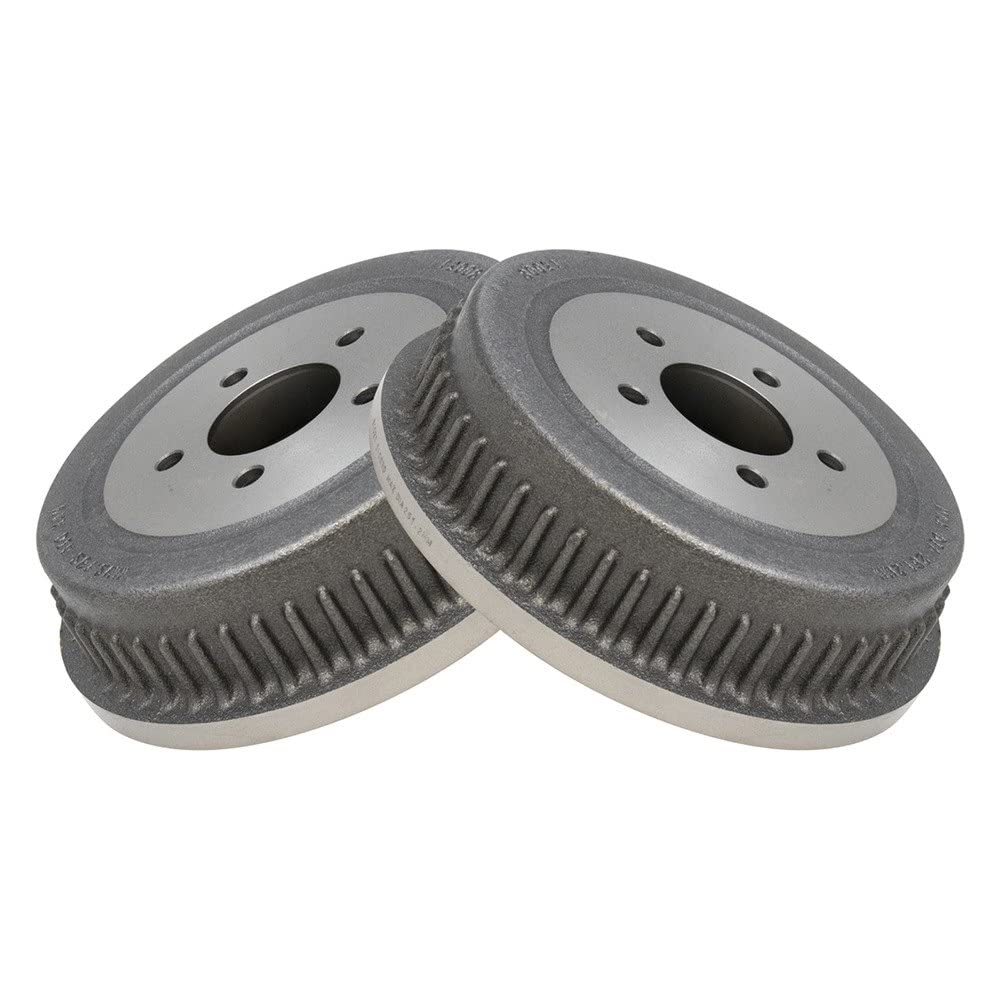TRQ Rear Brake Drum Pair Set - Compatible with 1996-2007 Dodge Caravan, 1996-2006 Grand Caravan, 1996-2000 Grand Voyager, 1996-2007 Chrysler Town & Country, 1996-2003 Plymouth Voyager (12.11 X 2.75 Inch Drums Only) - Perfect for Brake System Replacement & Maintenance