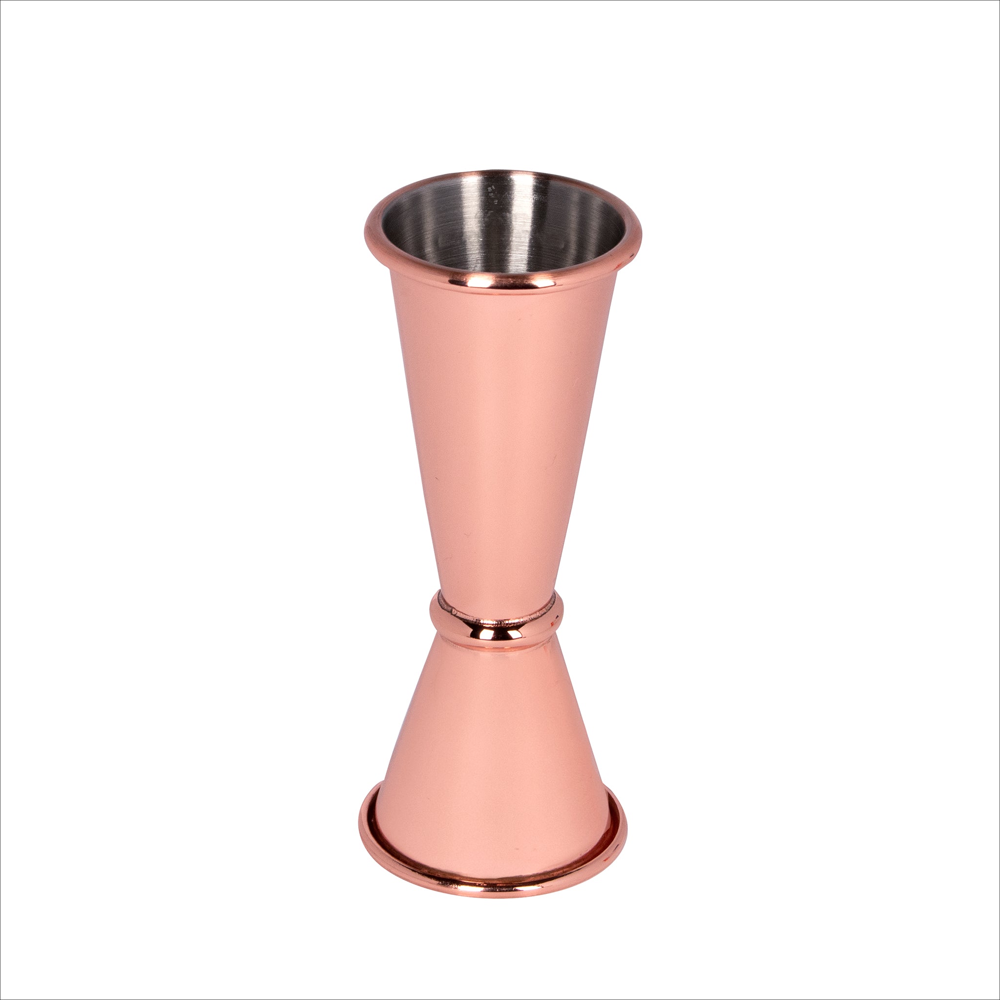 Premium Japanese Style Copper Plated Jigger - 1oz & 1.5oz Double-Sided Measuring Cup for Cocktails, Bartending, and Home Mixology