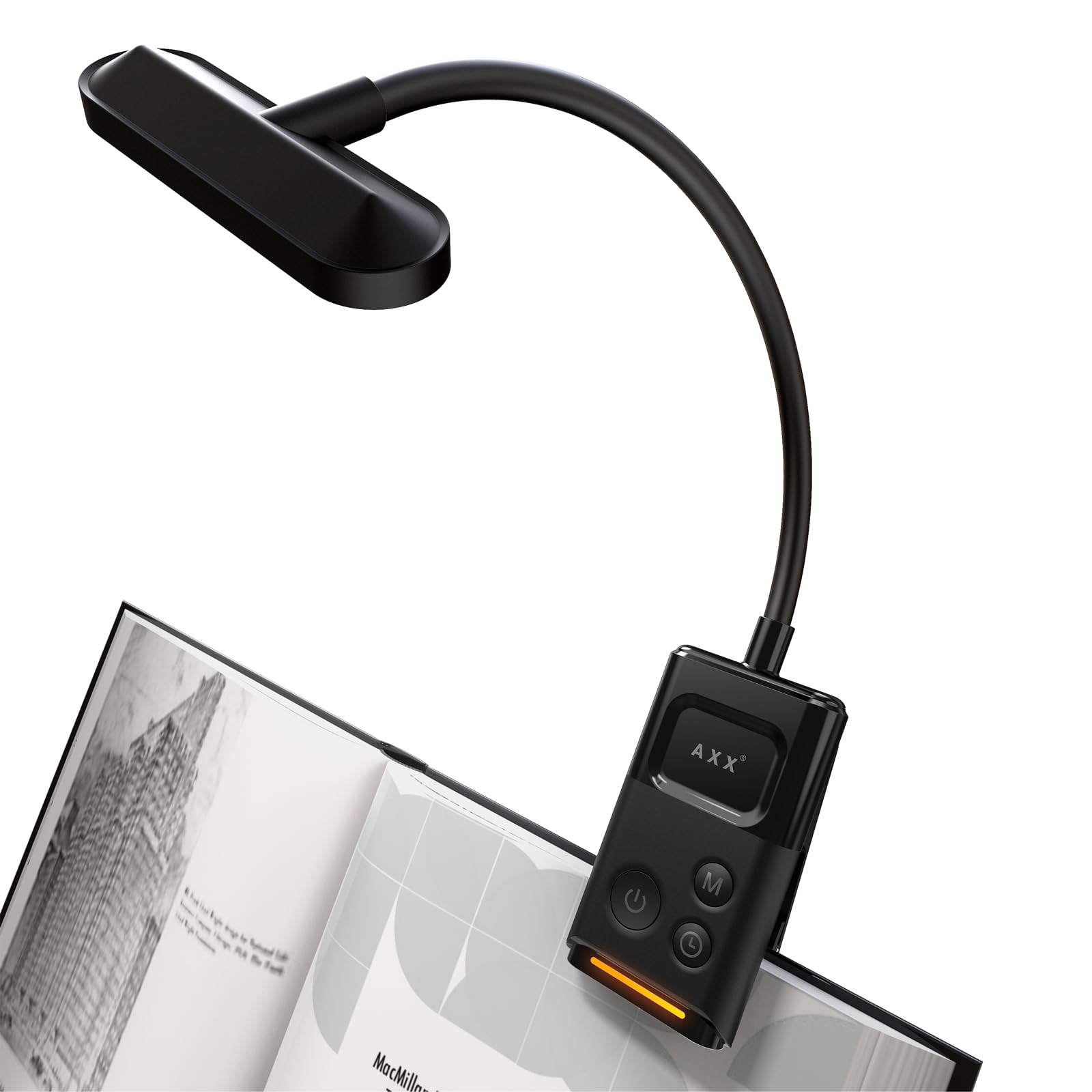 Rechargeable Clip On Book Light for Kids & Adults - 1000mAh Battery Reading Lamp with 30/60 Minute Timer - Portable Night Light for Bed, Travel, Car, Airplane - Small Cute Bookmark Light Accessory for Reading in Dark