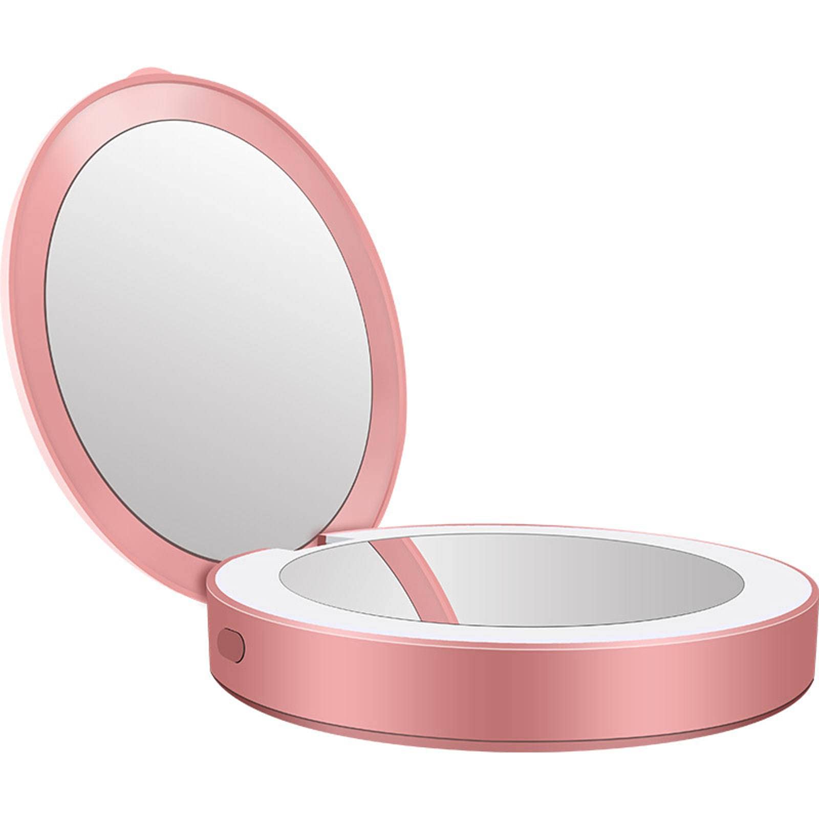 SAXTZDS LED Folding Makeup Mirror with Built-in Power Bank - Portable Vanity Mirror for Travel, Home & Professional Makeup Application