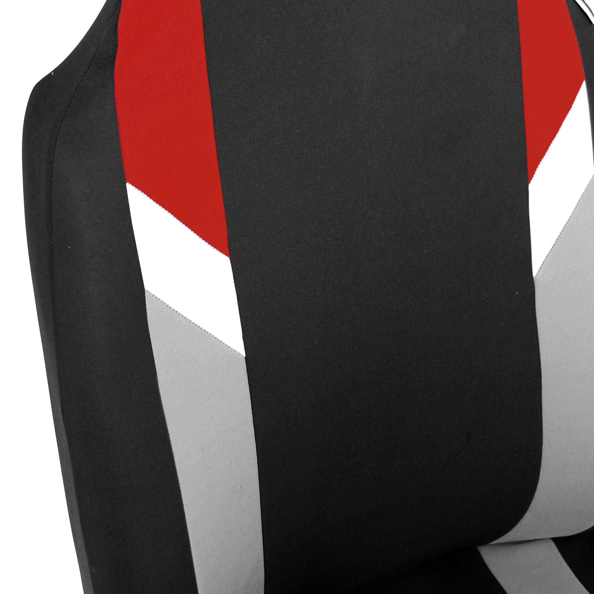 FH Group Universal Fit Automotive Seat Covers - Supreme Modernistic Red 1-Piece Front & Split Bench Rear Set | Airbag Compatible for SUV, Sedan, Truck | Durable Protection for Commuting, Road Trips & Family Vehicles
