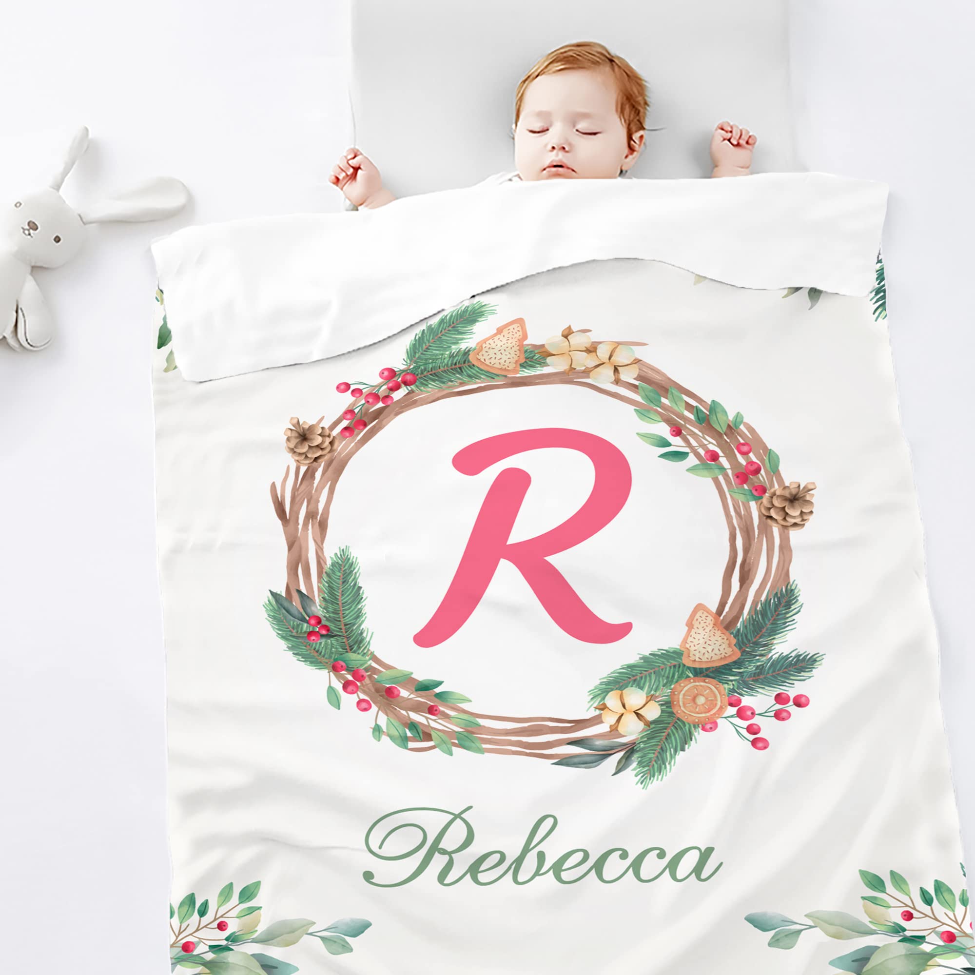 Personalized Baby Blankets for Boys & Girls - Custom Name Blankets for Newborns - Ultra Soft Baby Blanket - Perfect Baby Shower Gift - Nursery Essentials for Boys & Girls - Ideal for Cuddling, Swaddling & Photo Shoots