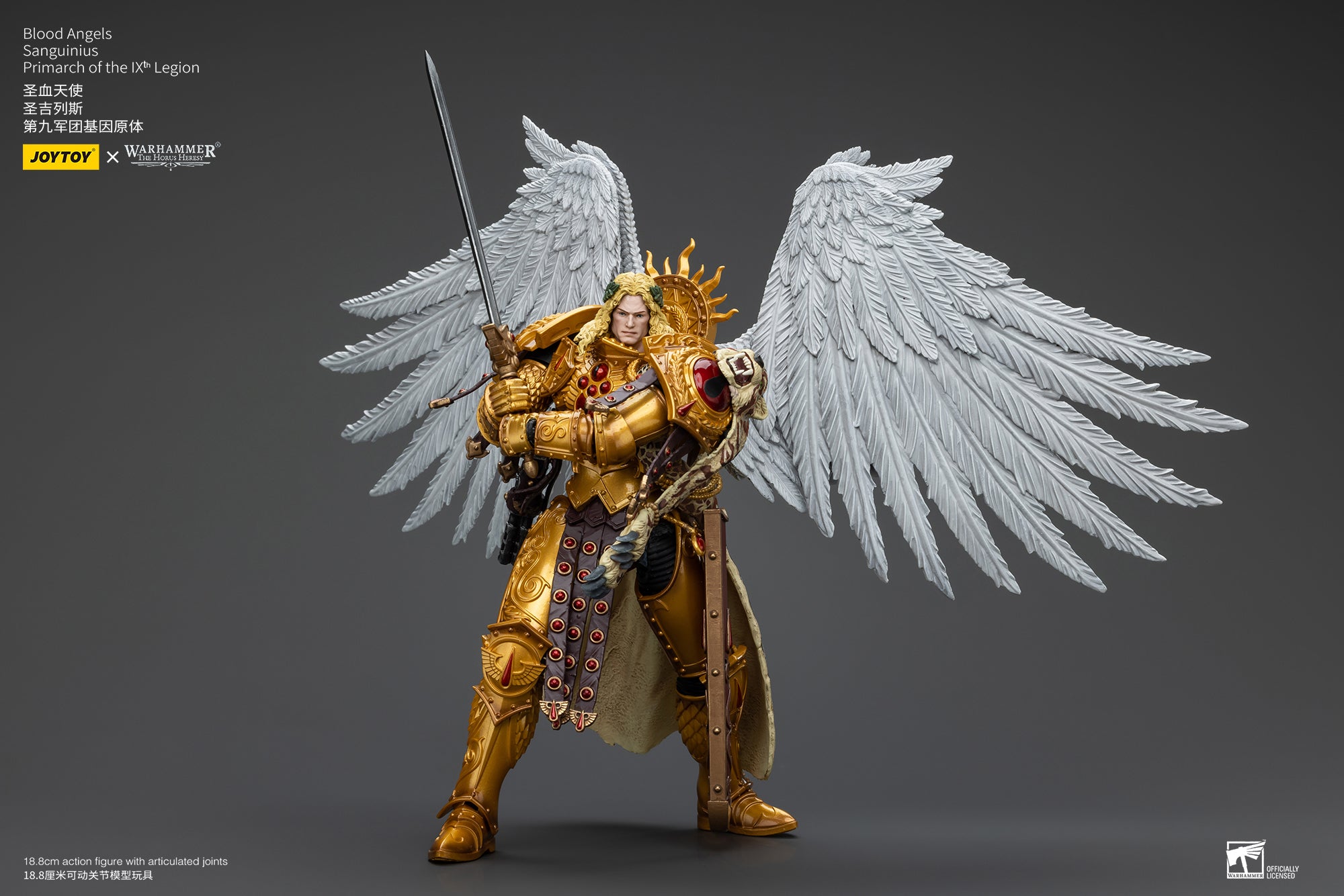 Pre Order 1/18 JOYTOY Warhammer The Horus Heresy Blood Angels Sanguinius Primarch Action Figure - IXth Legion Reissue Collectible Model for Display & Gaming Scenes