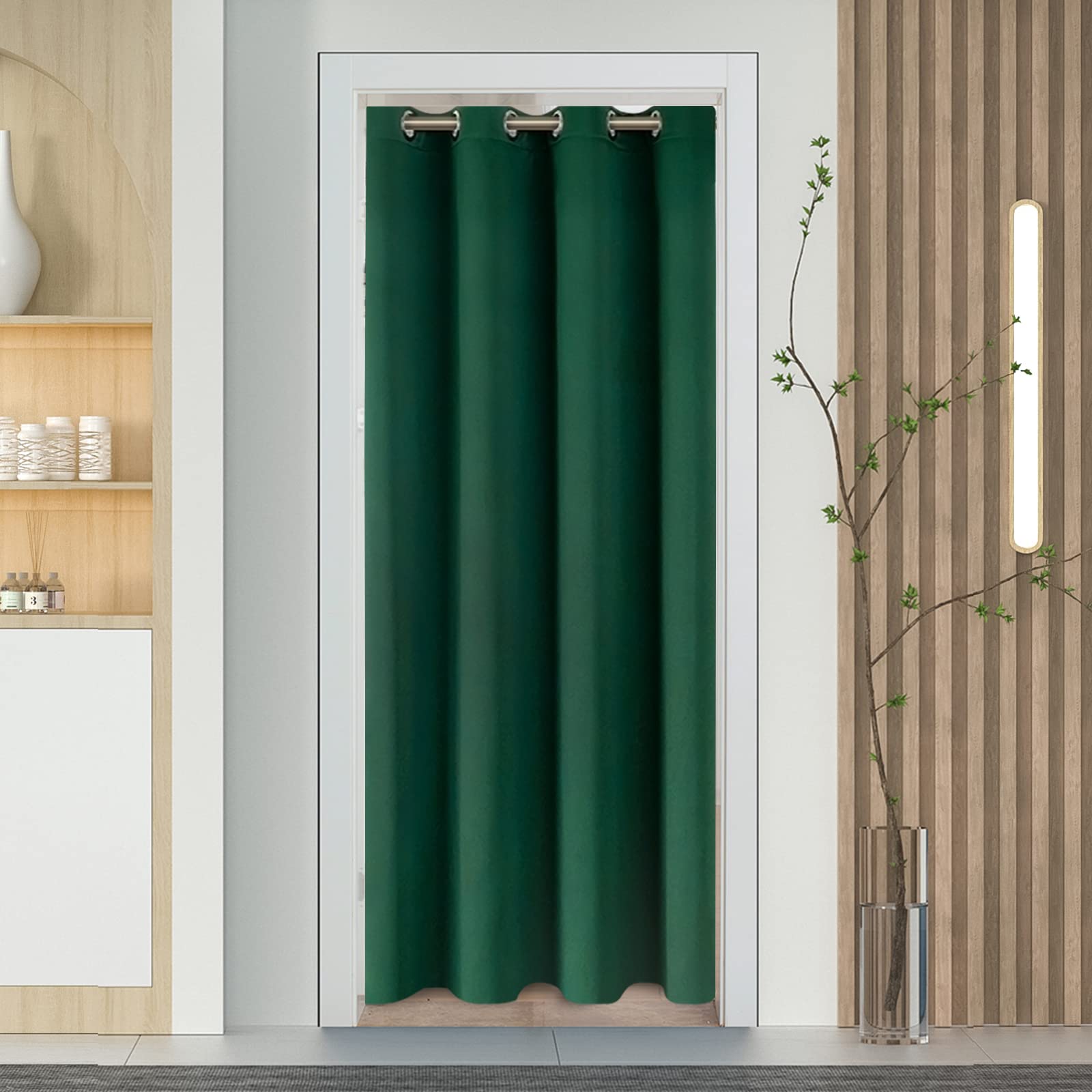 BGment 84 Inch Blackout Curtains for Bedroom, Living Room, Bathroom & Closet Door - Room Darkening & Privacy Curtain Panel (52x84 Inches, Emerald Green) - Perfect for Light Blocking, Room Dividers & Home Decor
