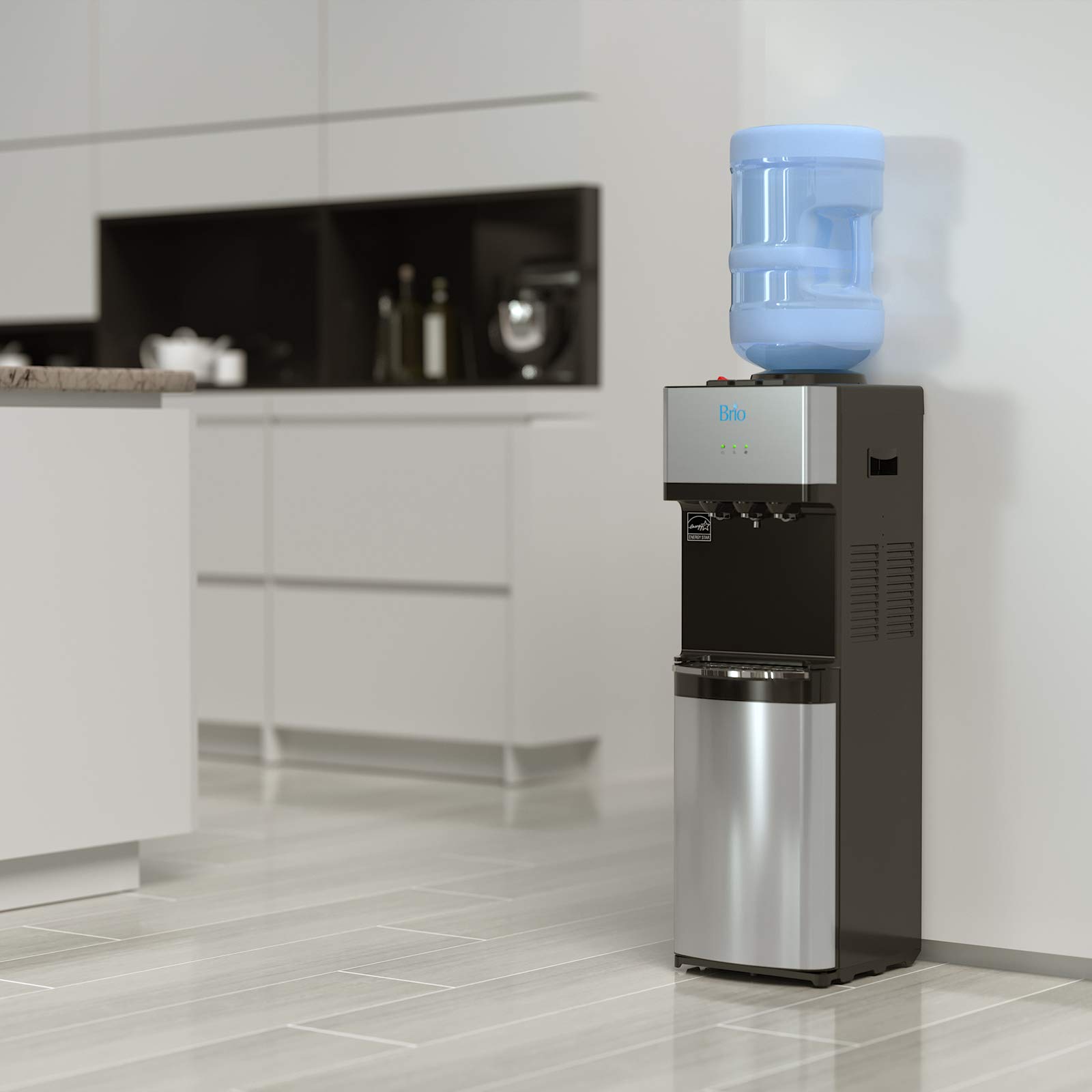 Brio Limited Edition Top Loading Water Cooler Dispenser with Hot & Cold Water - Child Safety Lock - 3/5 Gallon Bottle Capacity - UL/Energy Star Certified - Perfect for Home, Office, and School Hydration Needs