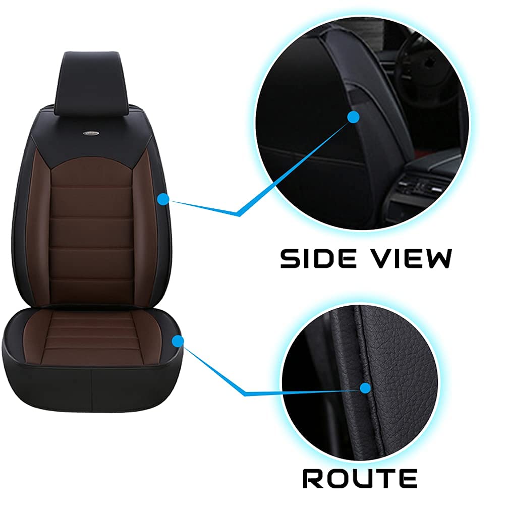 Premium Custom Leather Car Seat Covers for Toyota FJ Cruiser 2006-2017 - Waterproof & Wear-Resistant Front Seat Covers (2-Piece Set, Black Coffee) - Perfect for Off-Road Adventures & Daily Commutes