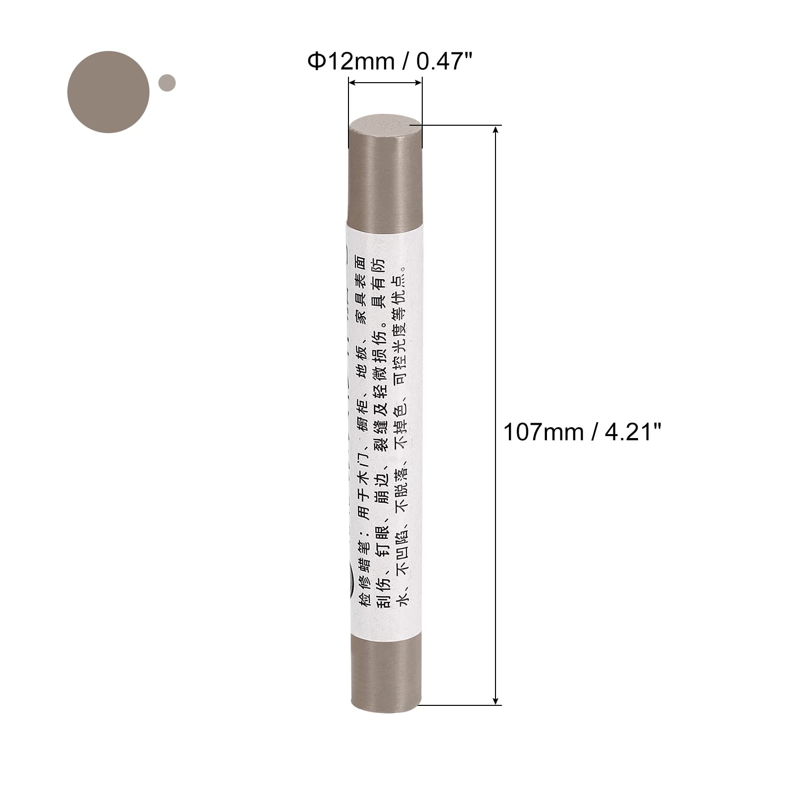 5Pcs Furniture Repair Crayons - Wood Wax Filler Sticks for Scratches & Holes - Brown & Grey Wood Touch Up Markers for Tables, Desks & Wooden Floors | DIY Home Improvement & Furniture Restoration