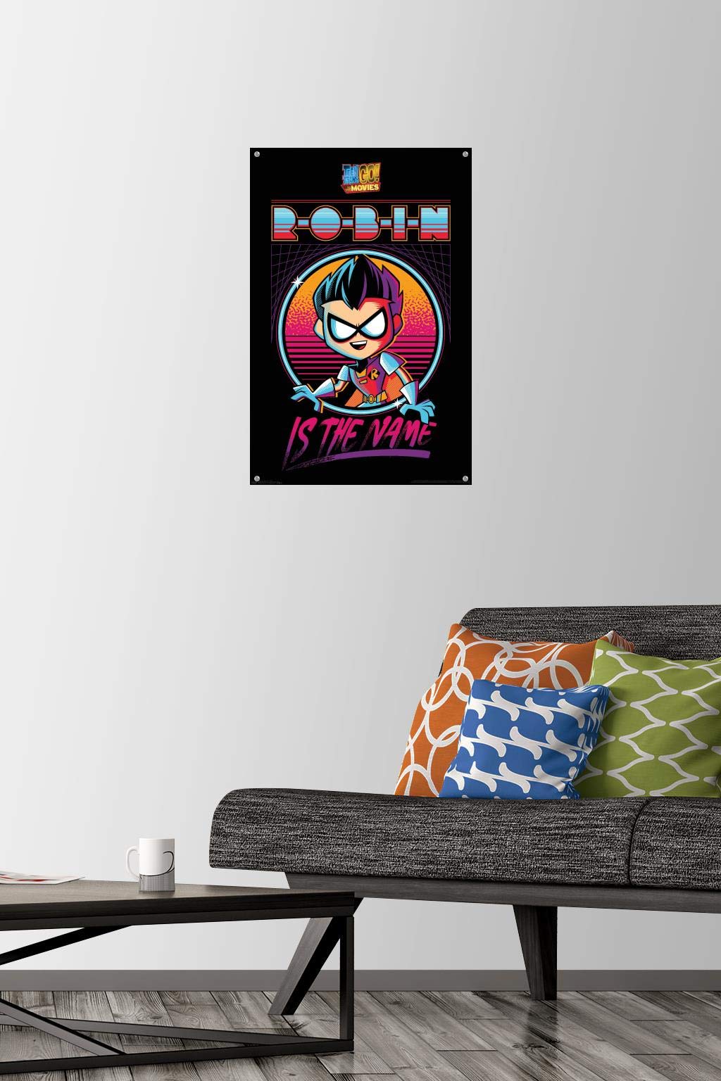 DC Comics Teen Titans Go! To The Movies Robin Wall Poster with Push Pins - Superhero Room Decor for Kids & Teens - Perfect for Bedroom, Game Room & Movie Themed Parties