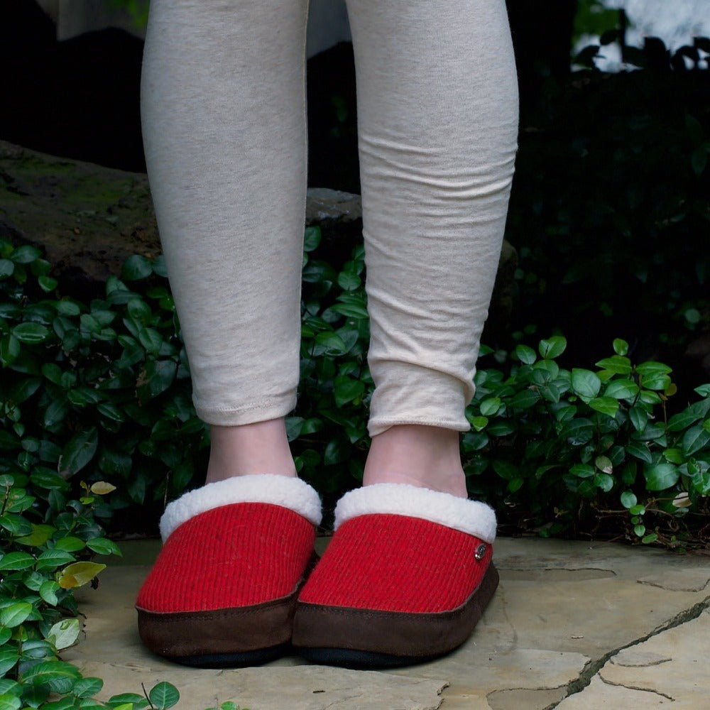 Women's Acorn® Mule Ragg Slippers with Cloud Cushion® Comfort - Cozy House Shoes for Indoor & Outdoor Wear, Perfect for Relaxing at Home or Quick Errands