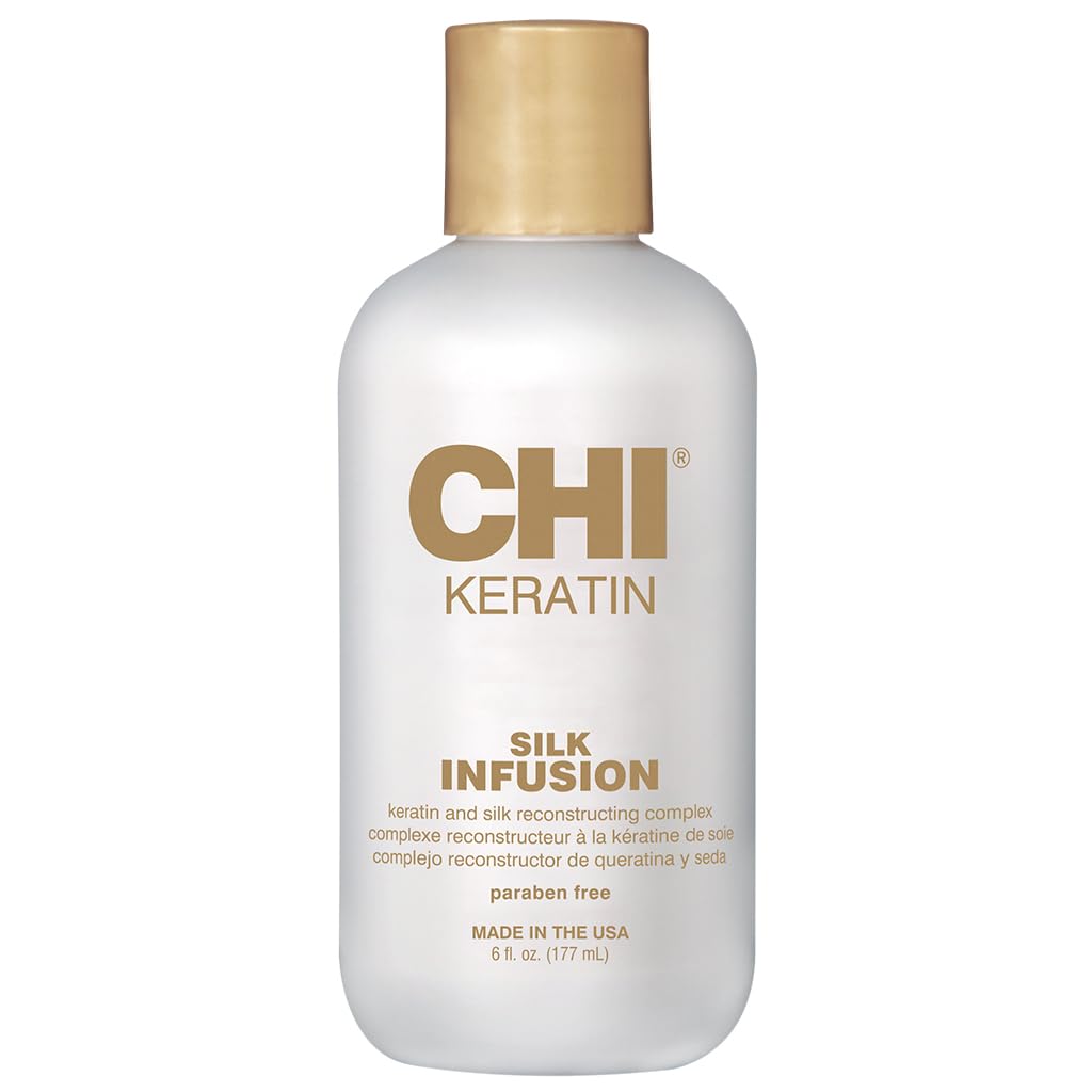 CHI Keratin Silk Infusion & Leave-In Conditioner Set - 6 Fl Oz Each - Professional Hair Treatment for Smooth, Shiny & Frizz-Free Hair - Perfect for Daily Use, Salon Results at Home