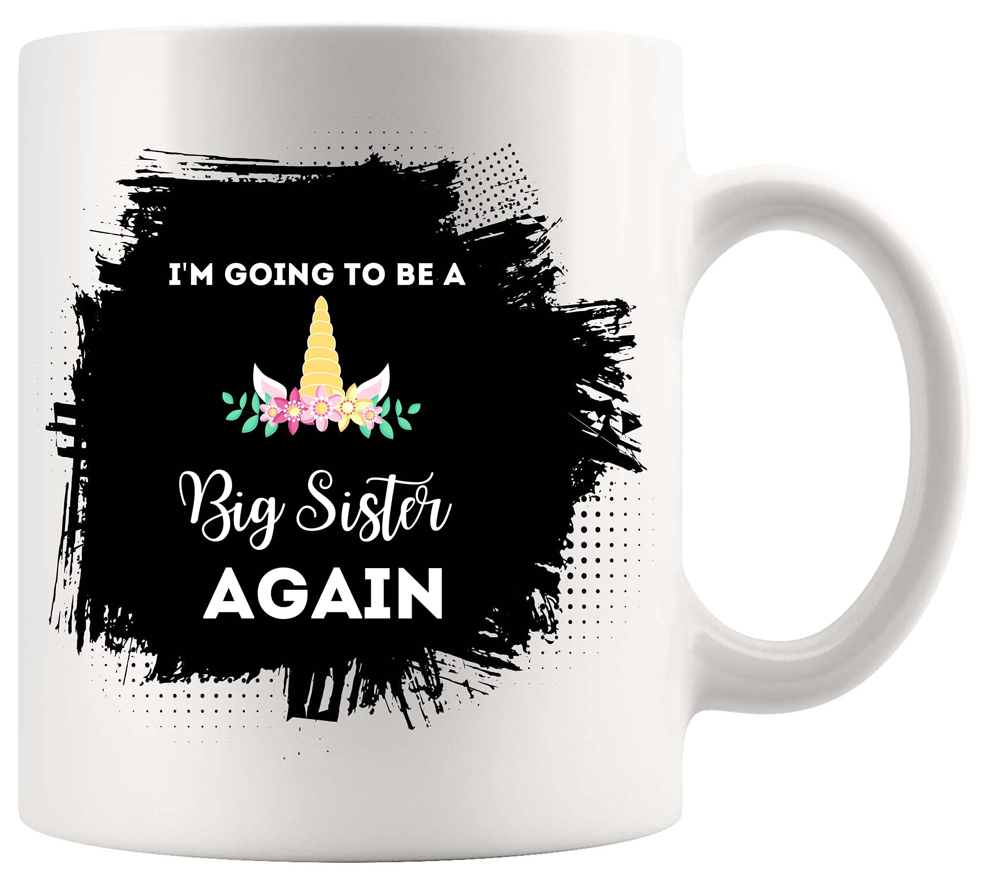 11Oz Unicorn Big Sister Mug - Cute White Ceramic Cup for Girls, Perfect for Sibling Announcements & Special Celebrations