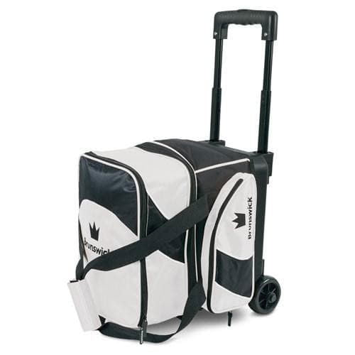 Brunswick Edge Single Roller Bowling Bag - White & Black for Men & Women - Perfect for League Play, Tournaments & Practice Sessions